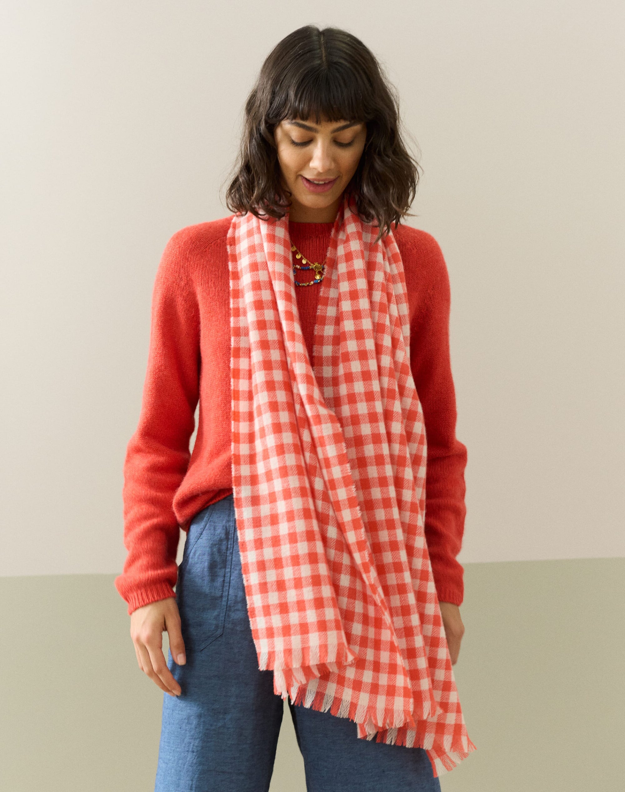 Cashmere Gingham Stole