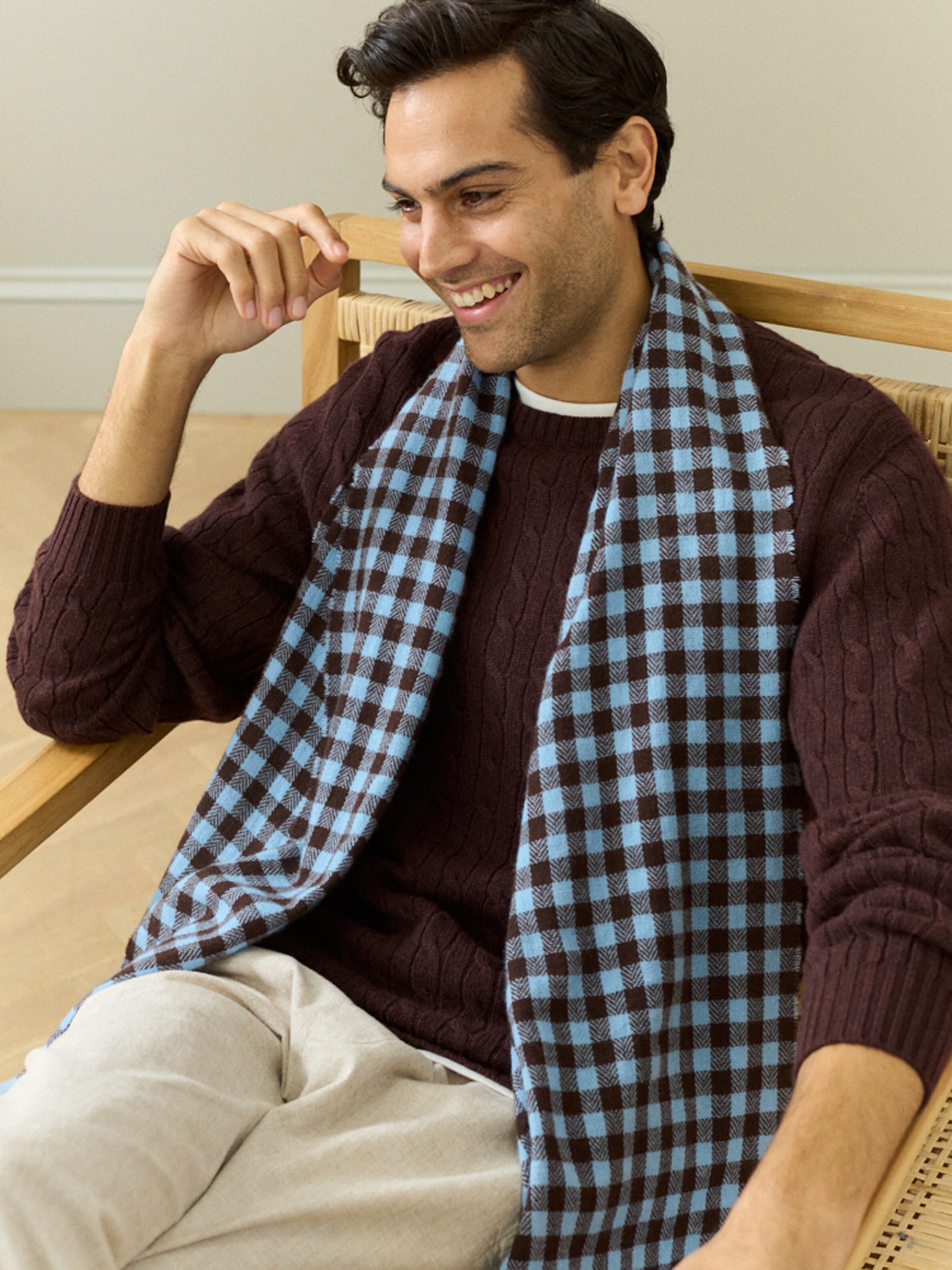 Cashmere Gingham Stole