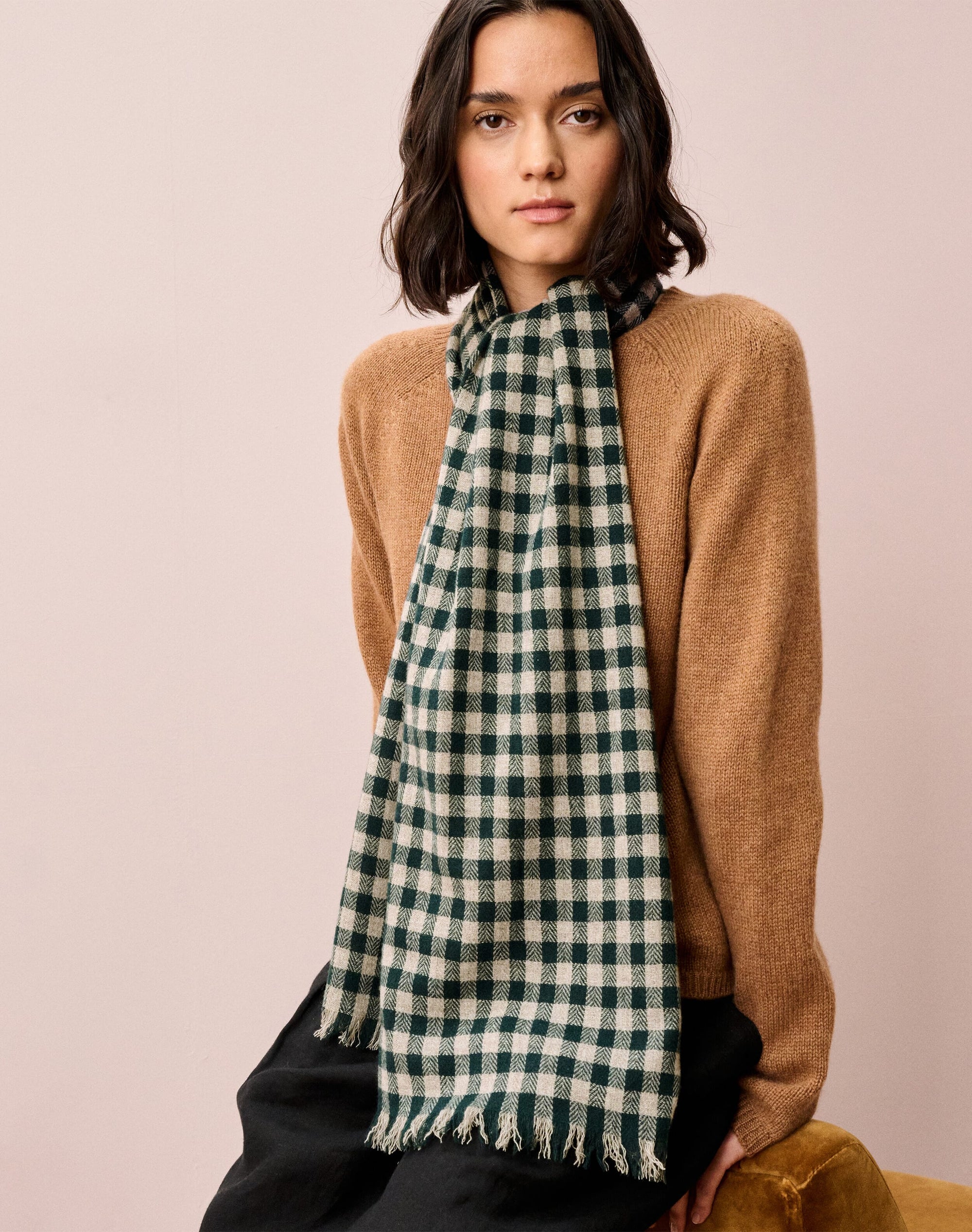 Cashmere Gingham Stole