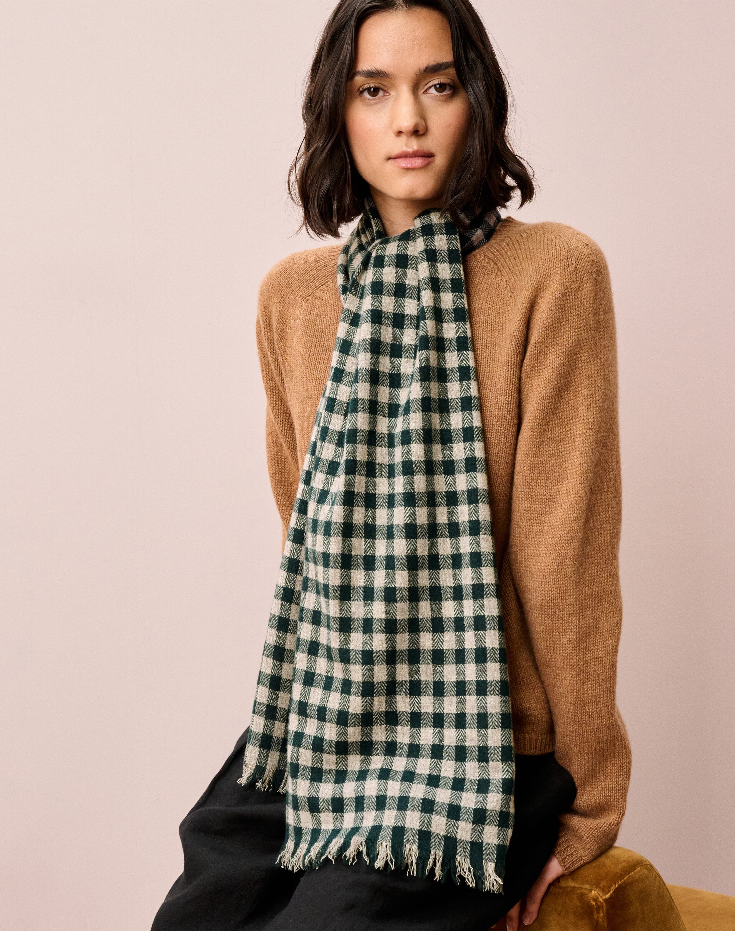 Cashmere Gingham Stole
