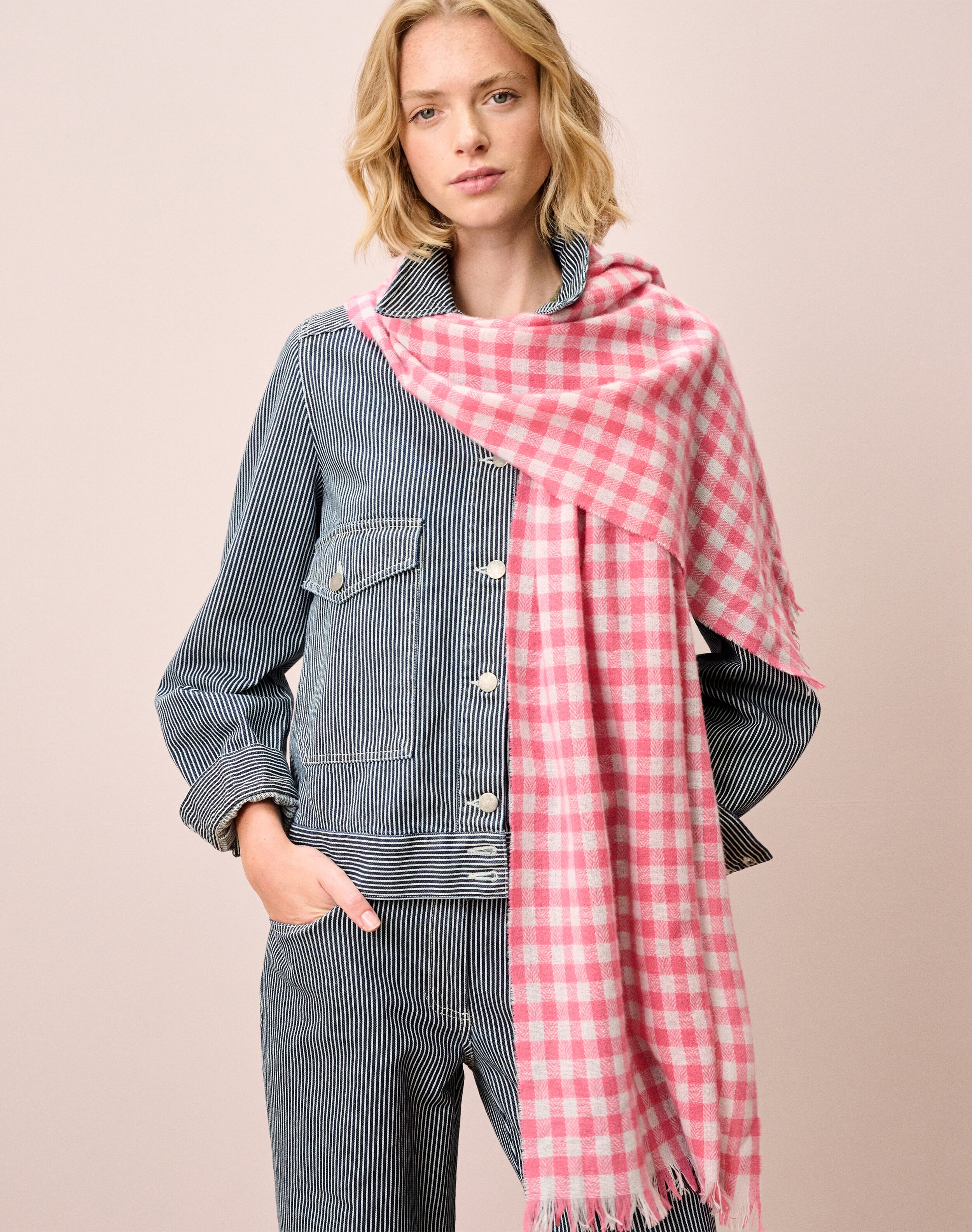 Cashmere Gingham Stole