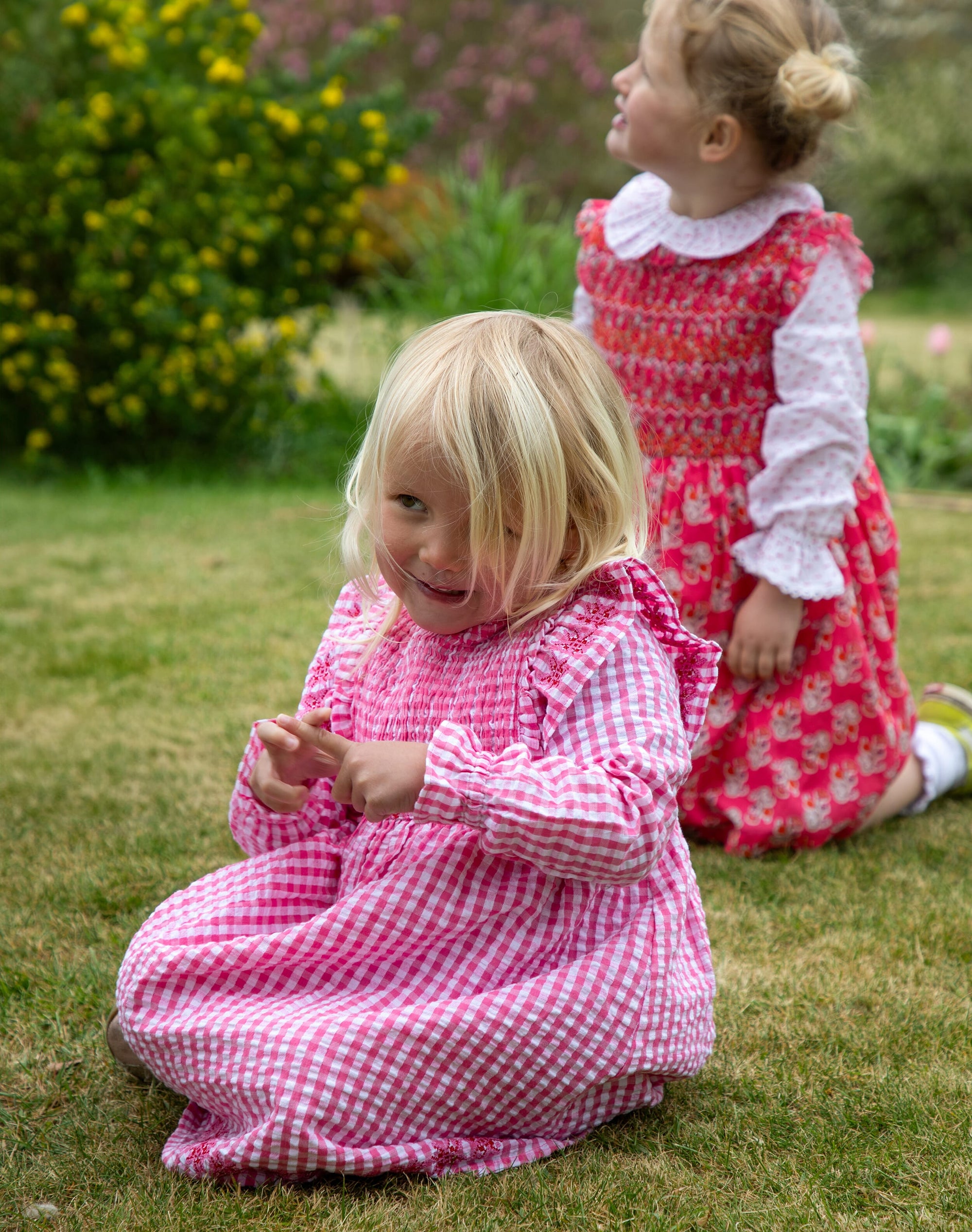 Cotton Gingham Smocked Dress