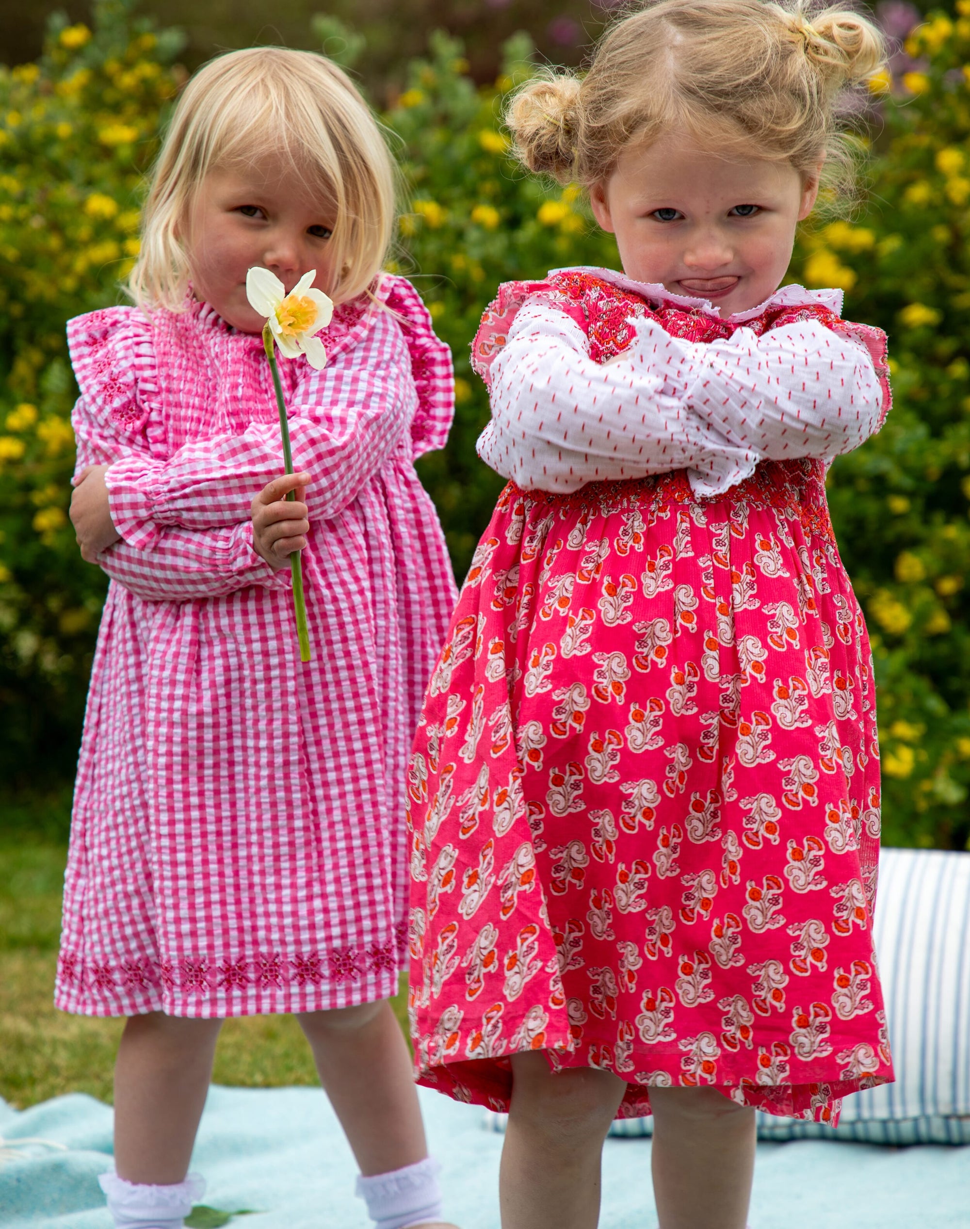 Cotton Gingham Smocked Dress