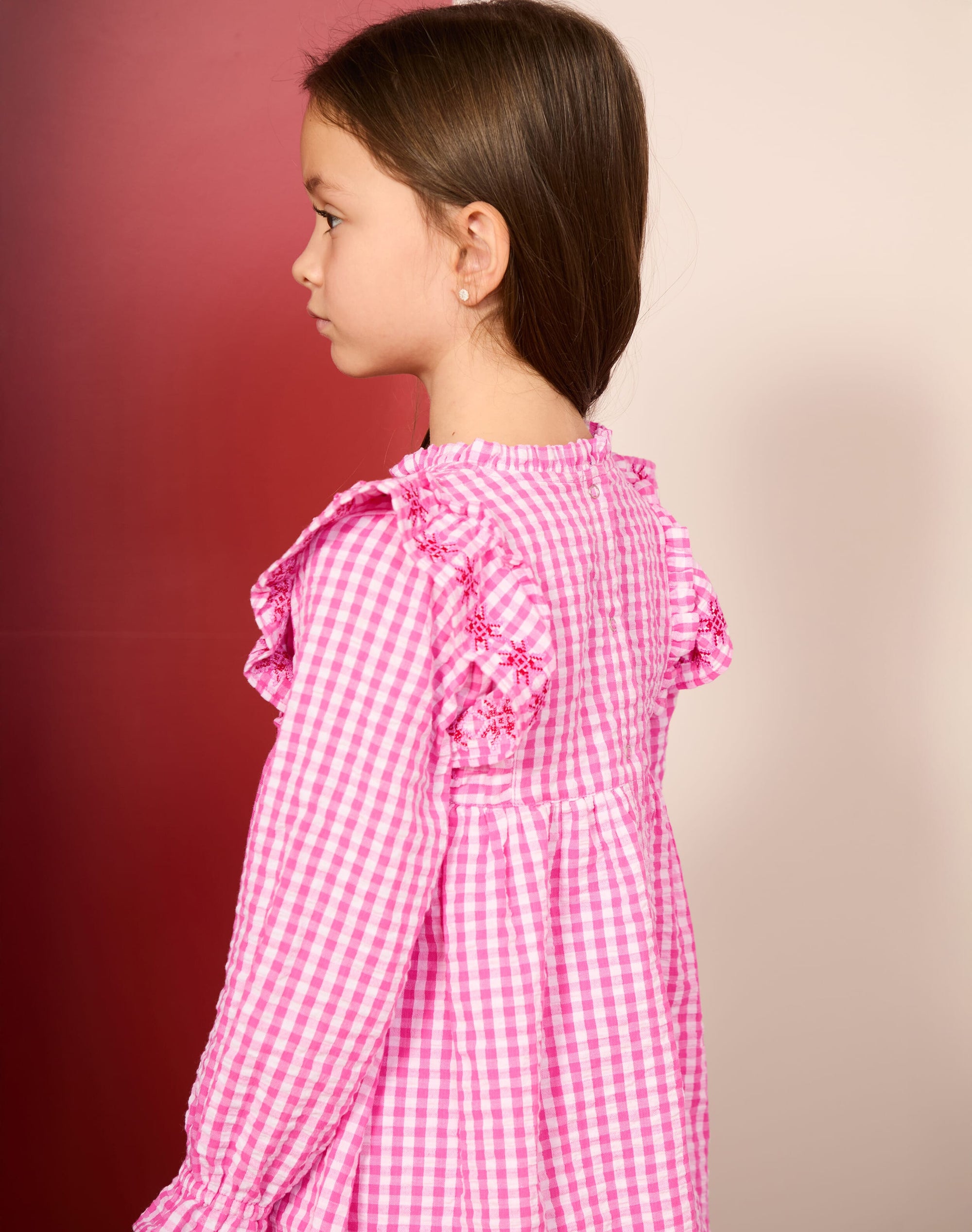 Cotton Gingham Smocked Dress
