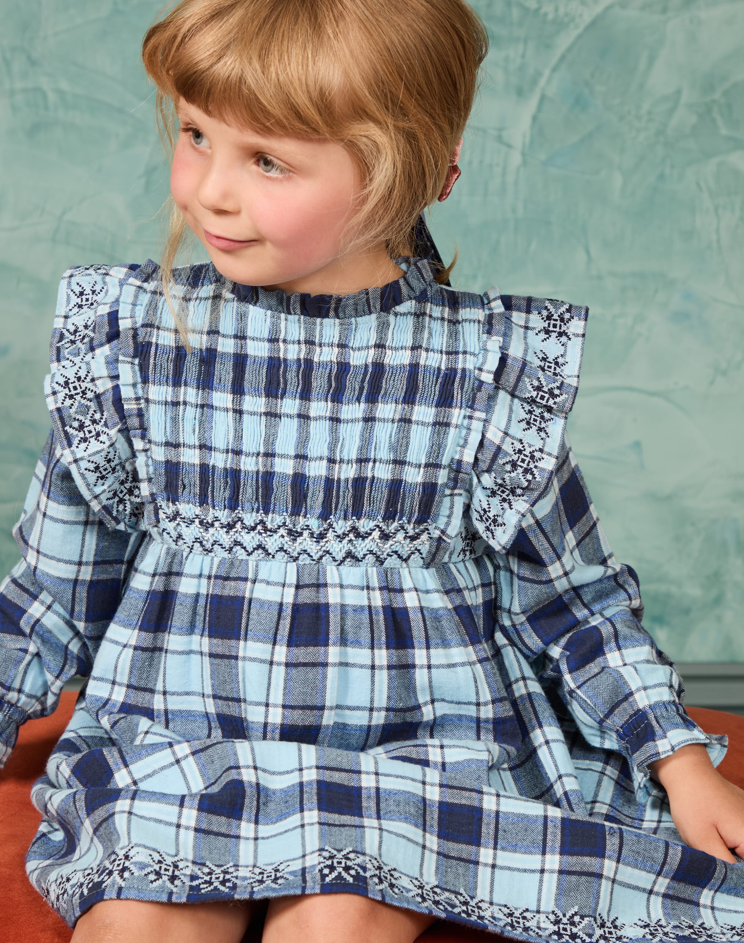 Brushed Cotton Check Dress