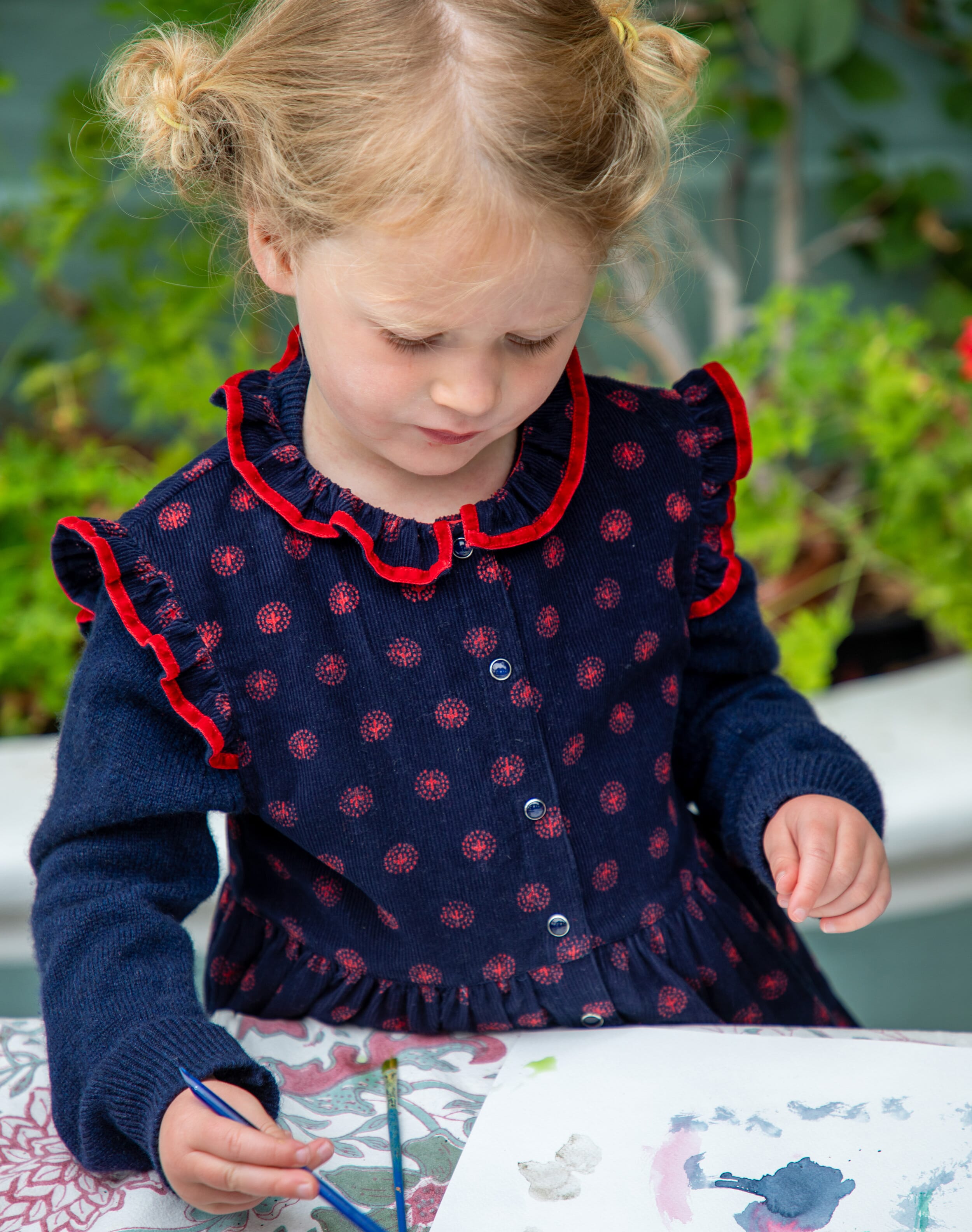 Organic Needlecord Smock Pinafore