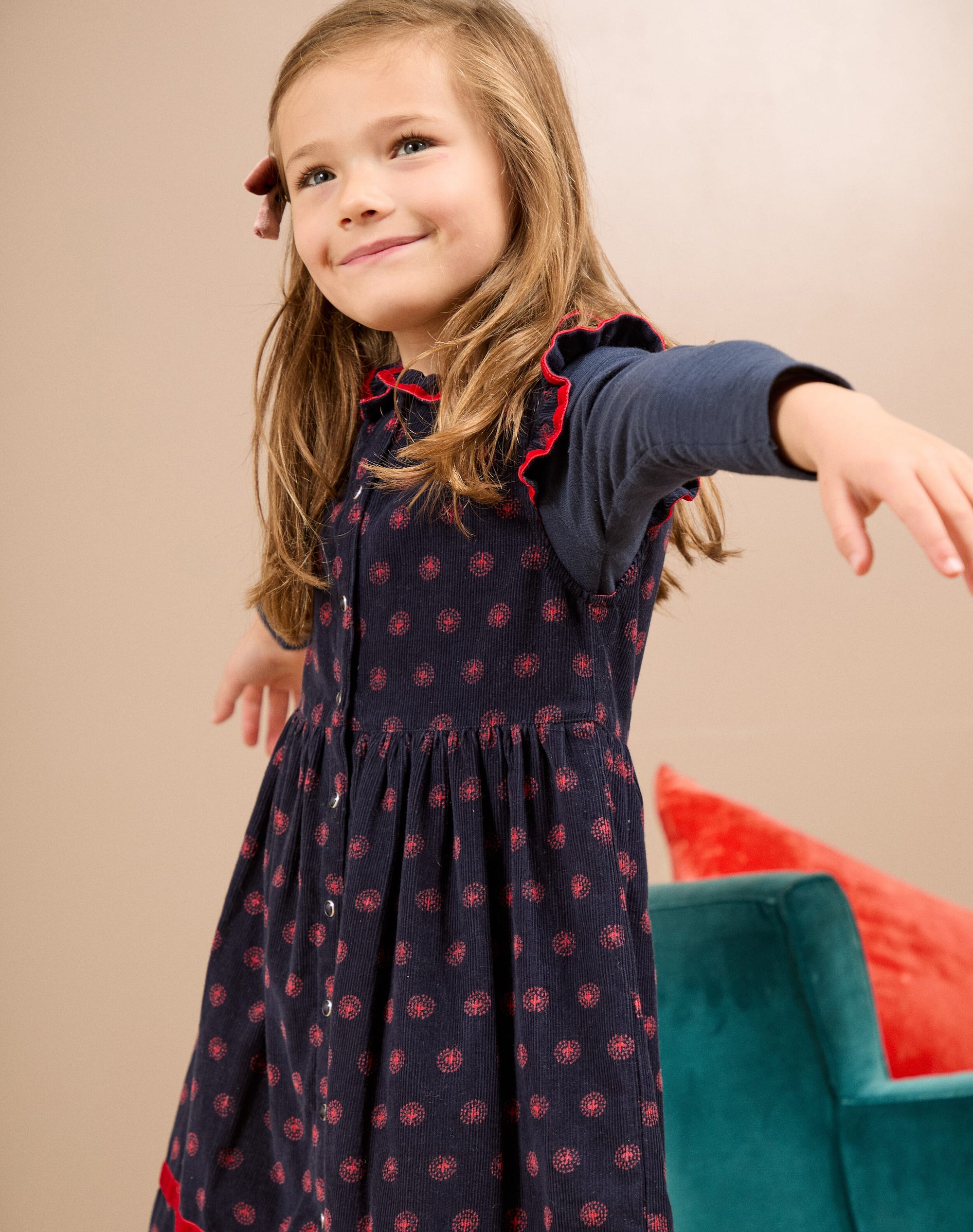 Organic Needlecord Smock Pinafore