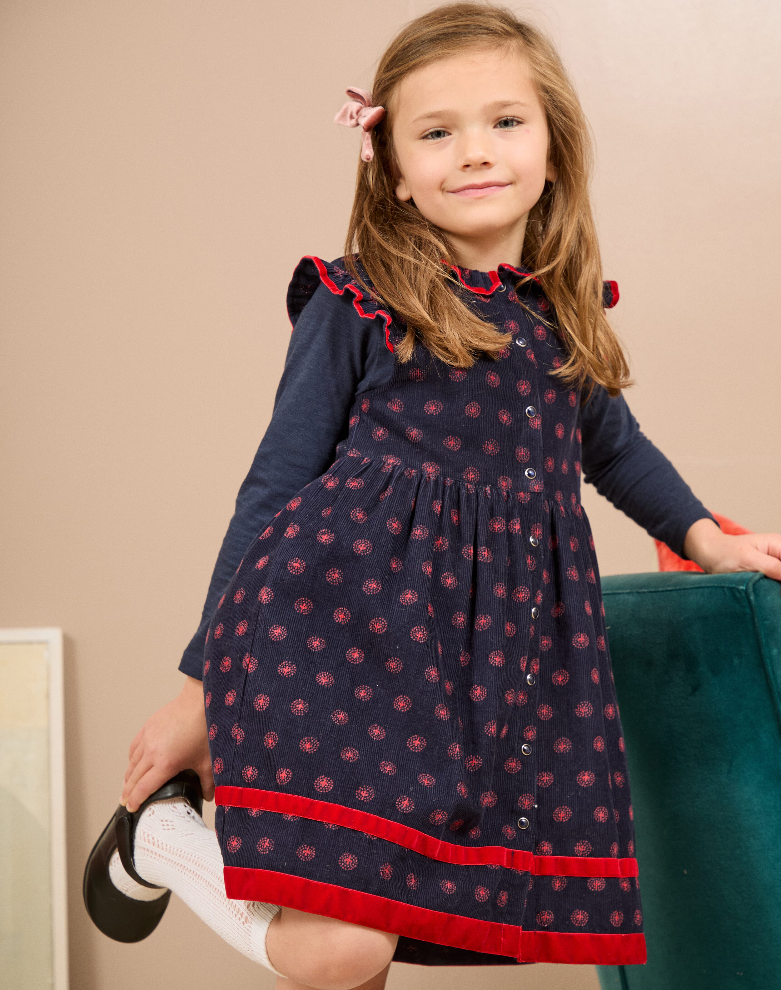 Organic Needlecord Smock Pinafore