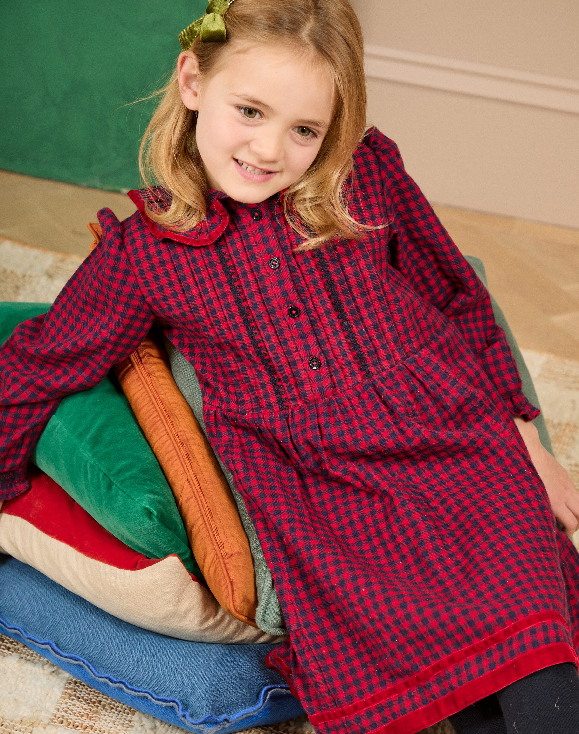 Brushed Cotton Gingham Dress