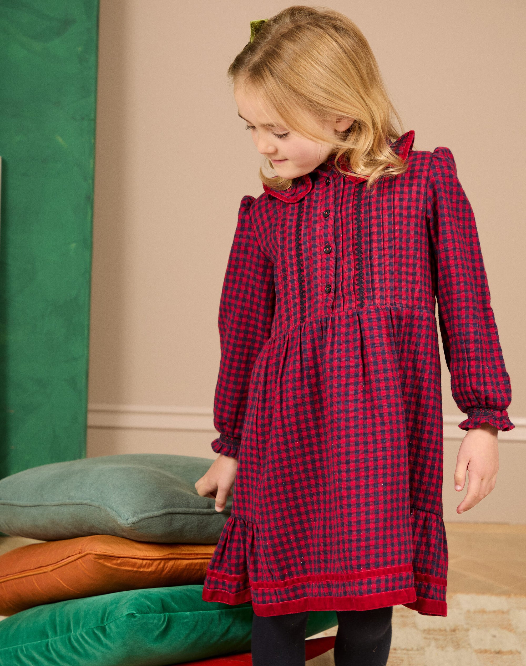 Brushed Cotton Gingham Dress
