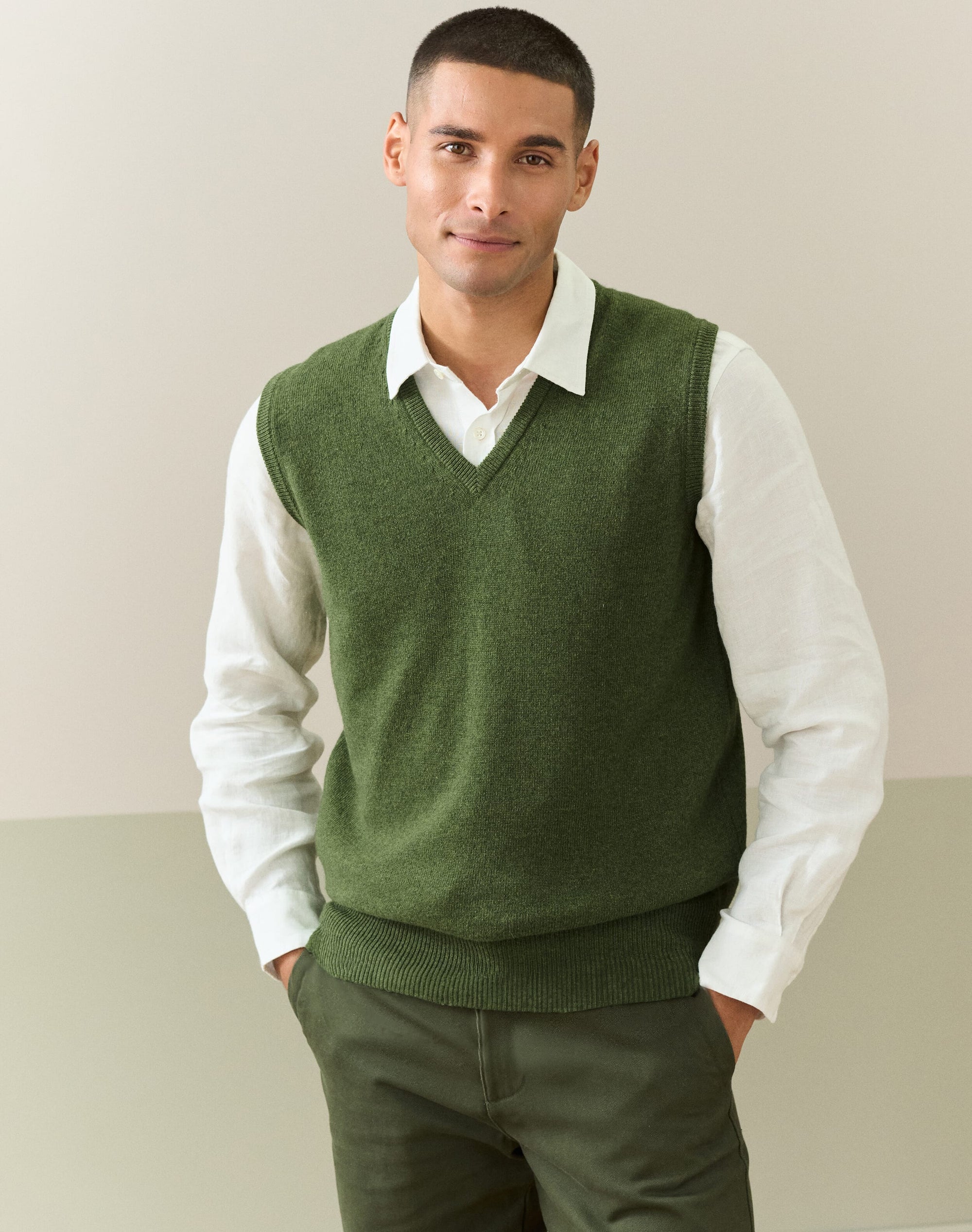 Cashmere Sleeveless V Neck Jumper
