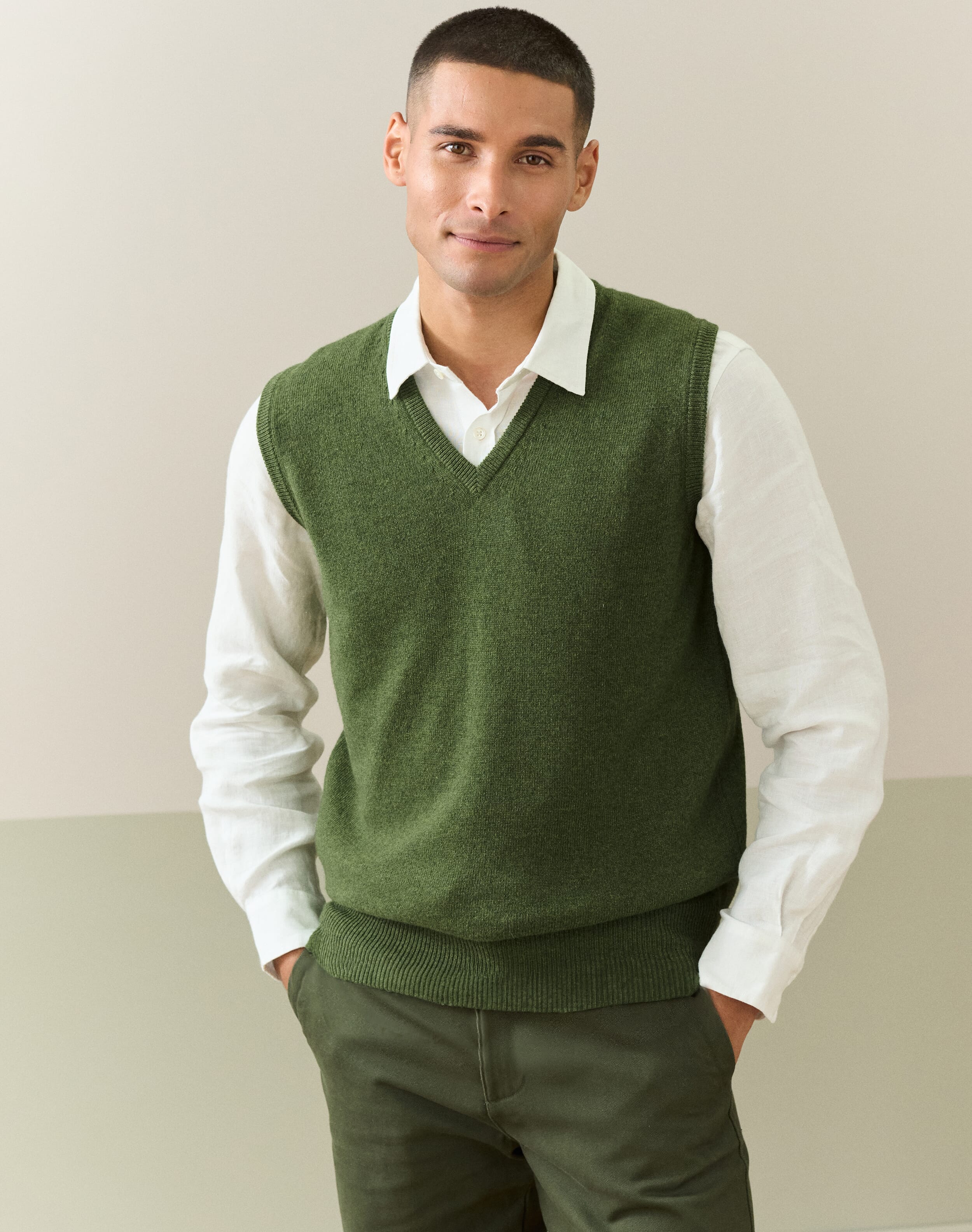 Cashmere Sleeveless V Neck Jumper