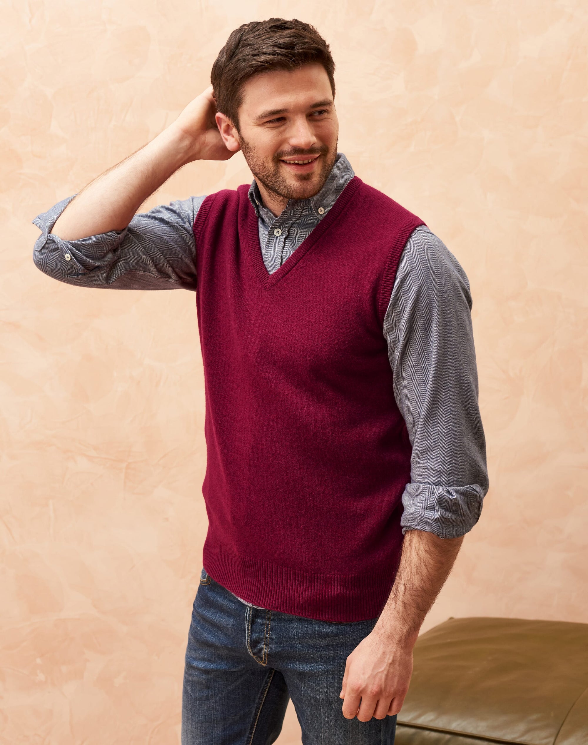 Cashmere Sleeveless V Neck Jumper