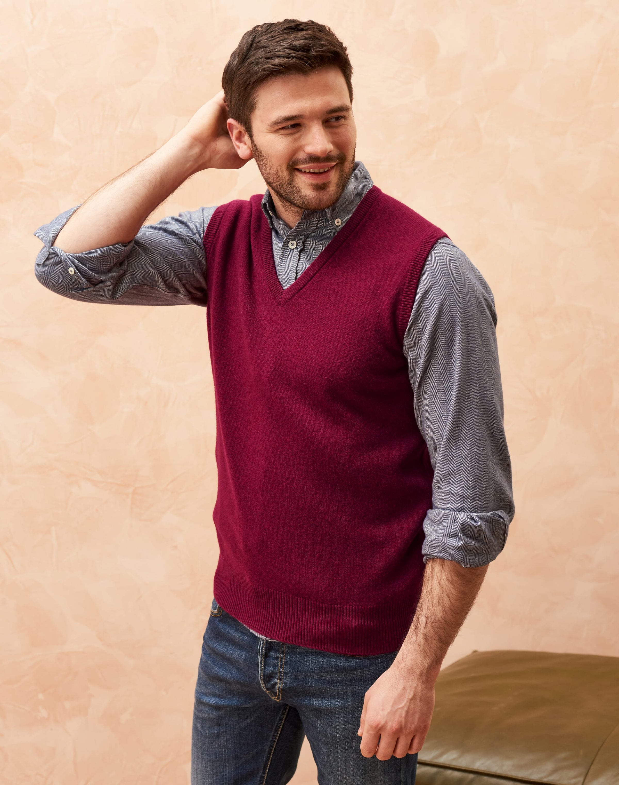 Cashmere Sleeveless V Neck Jumper