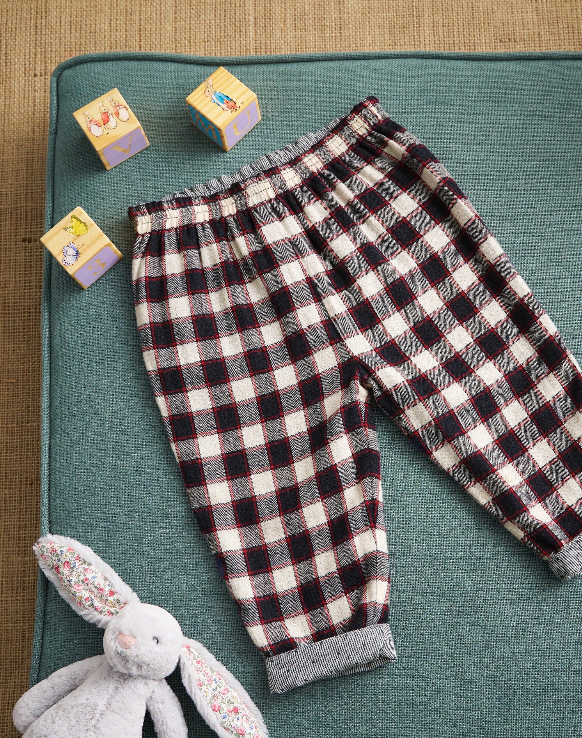 Brushed Cotton Check Trousers