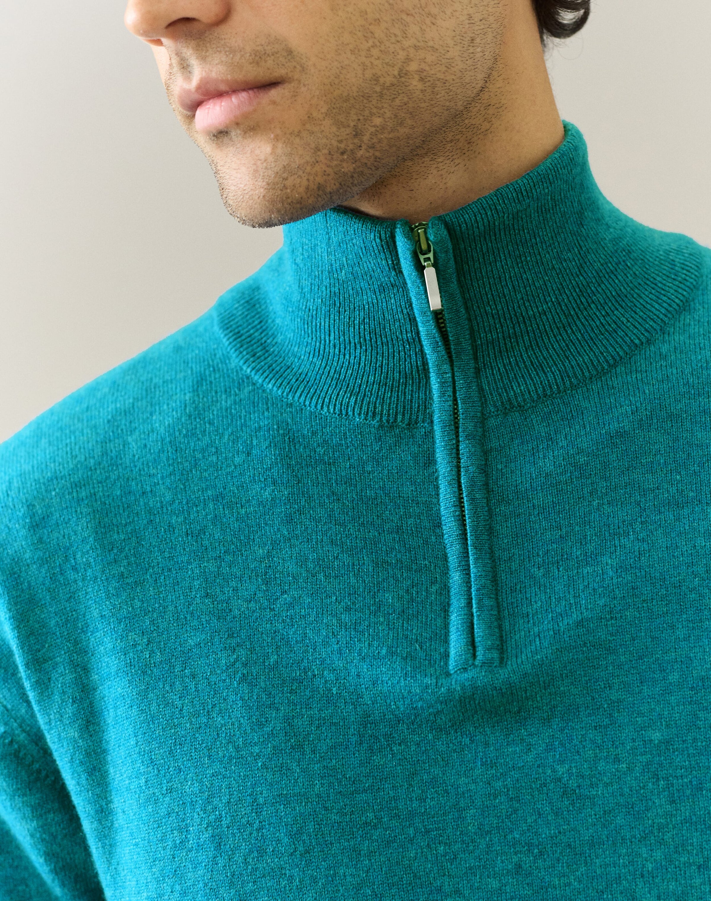 Cashmere Zip Turtle Neck Jumper