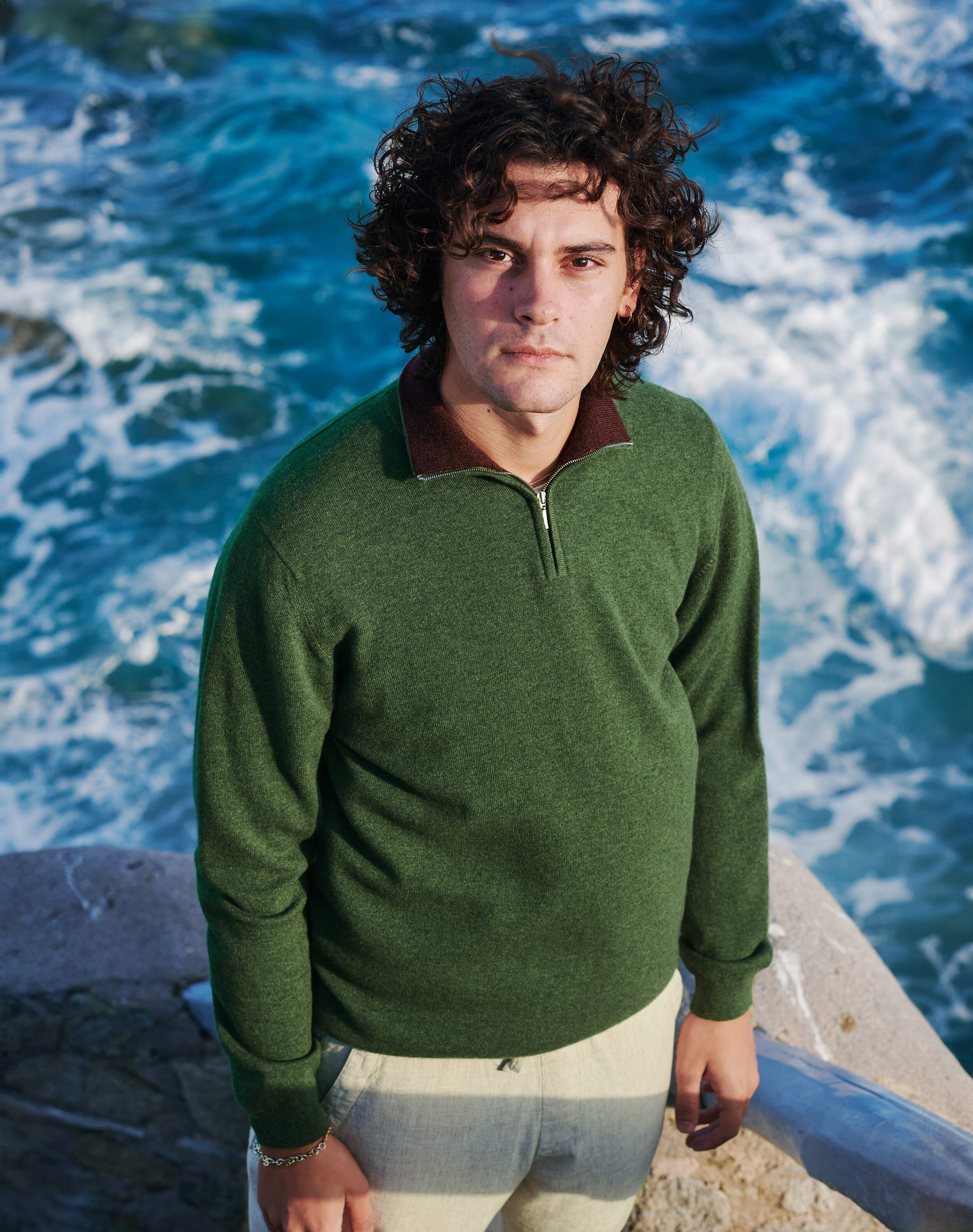Cashmere Zip Turtle Neck Jumper