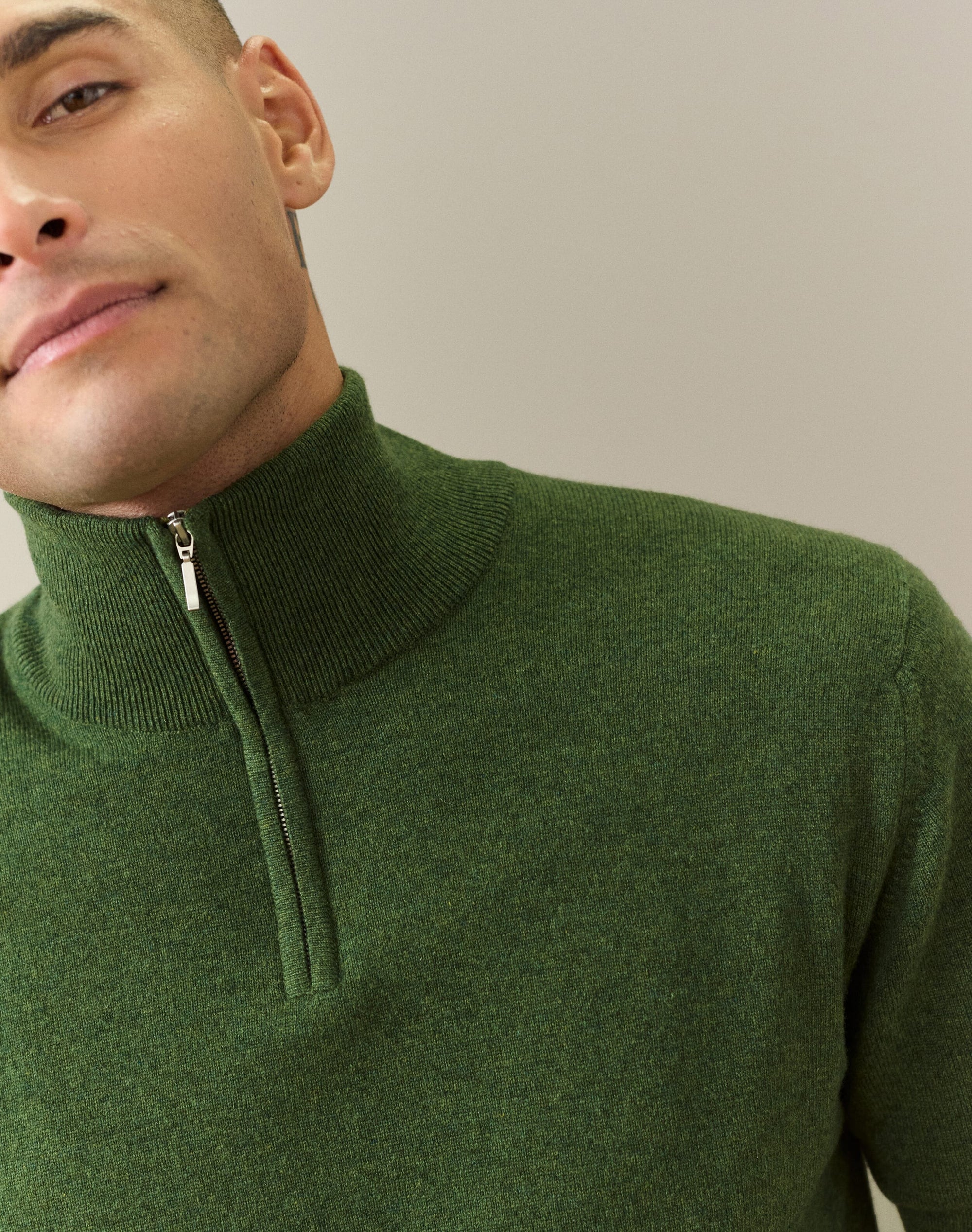 Cashmere Zip Turtle Neck Jumper