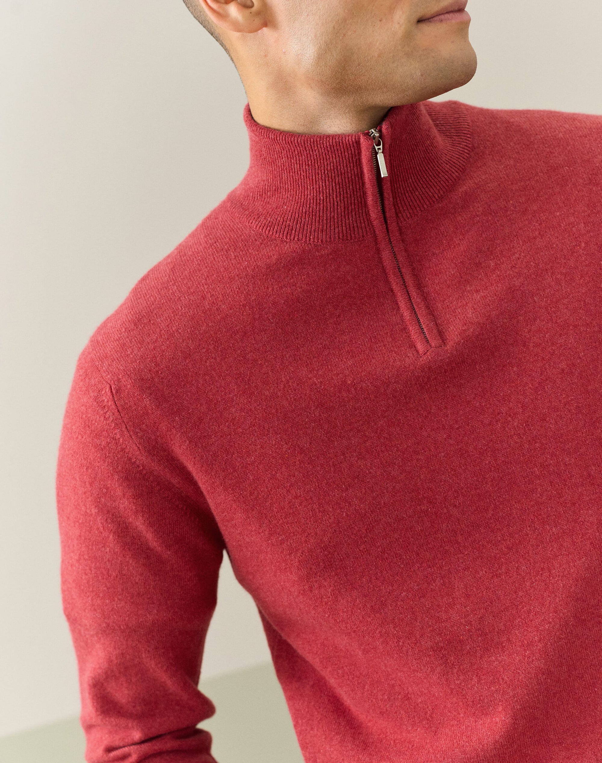 Cashmere Zip Turtle Neck Jumper