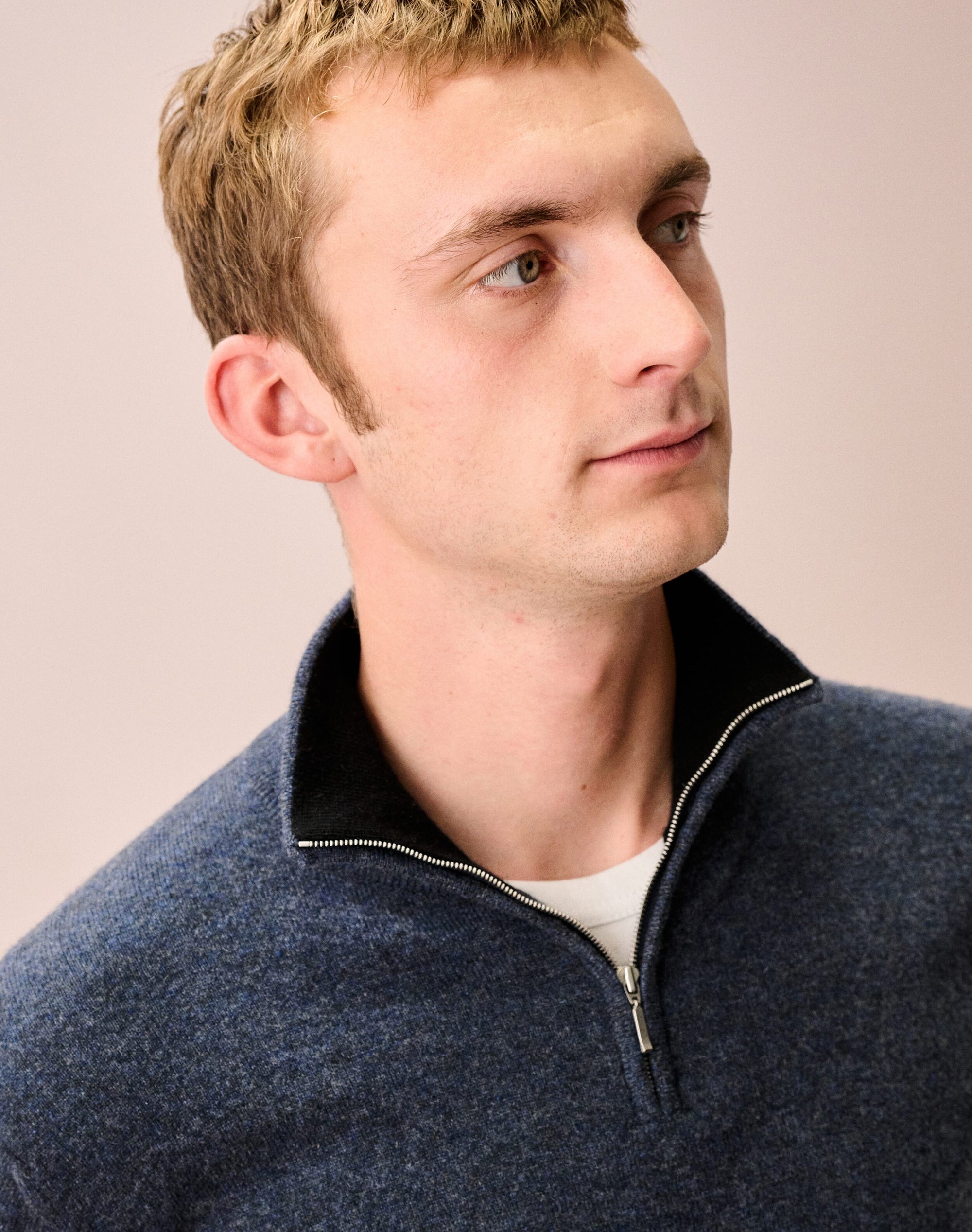 Cashmere Zip Turtle Neck Jumper