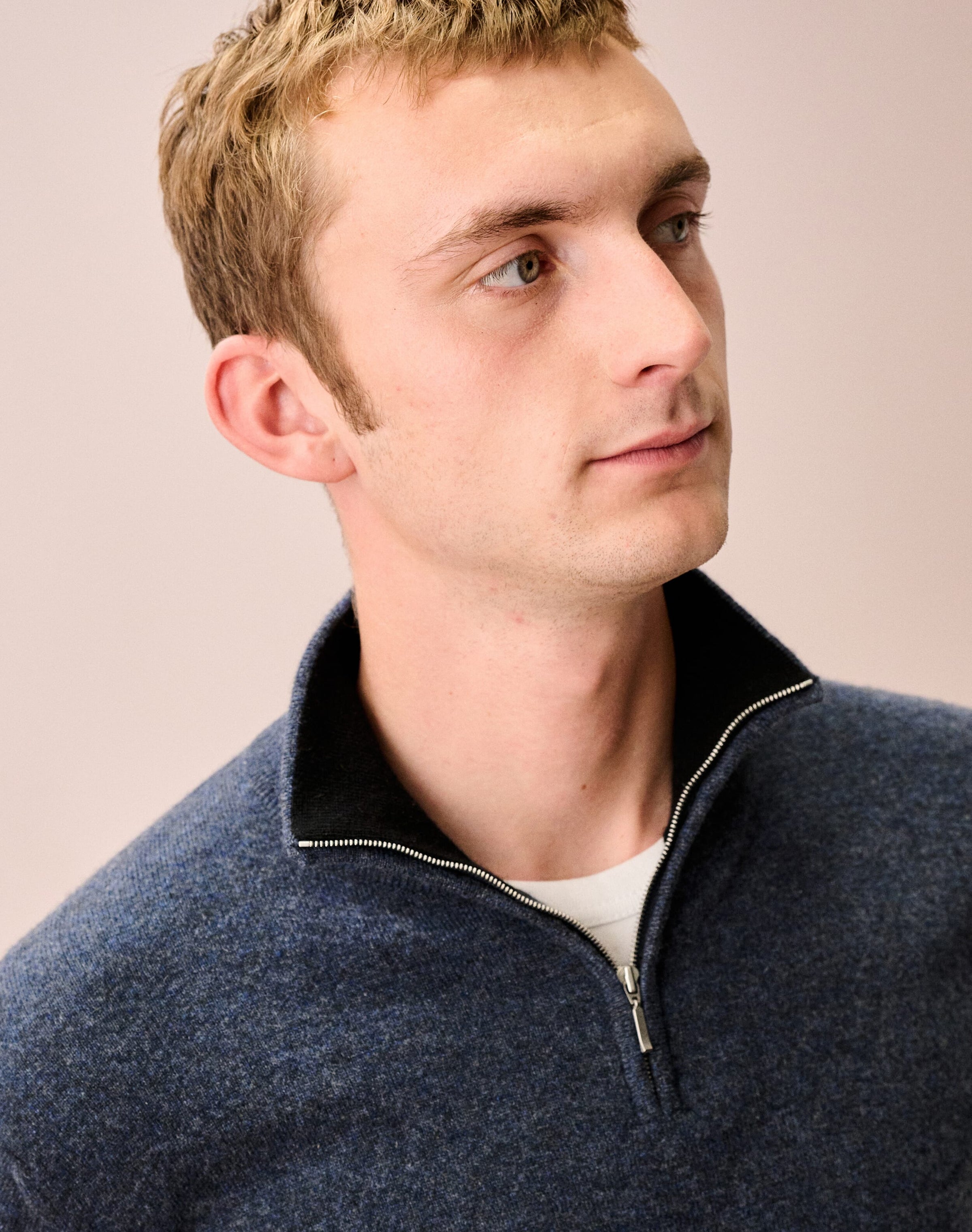 Cashmere Zip Turtle Neck Jumper