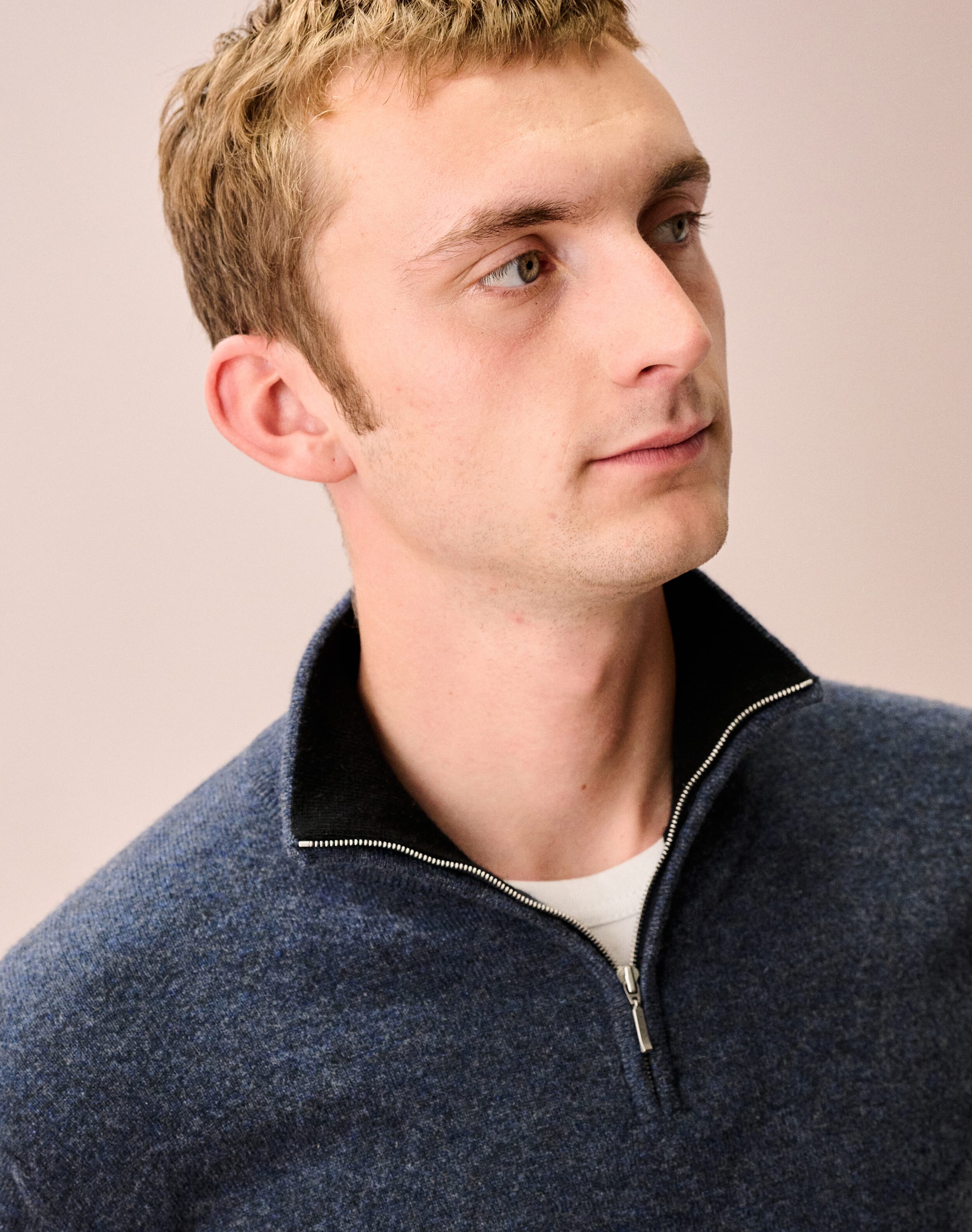 Cashmere Zip Turtle Neck Jumper