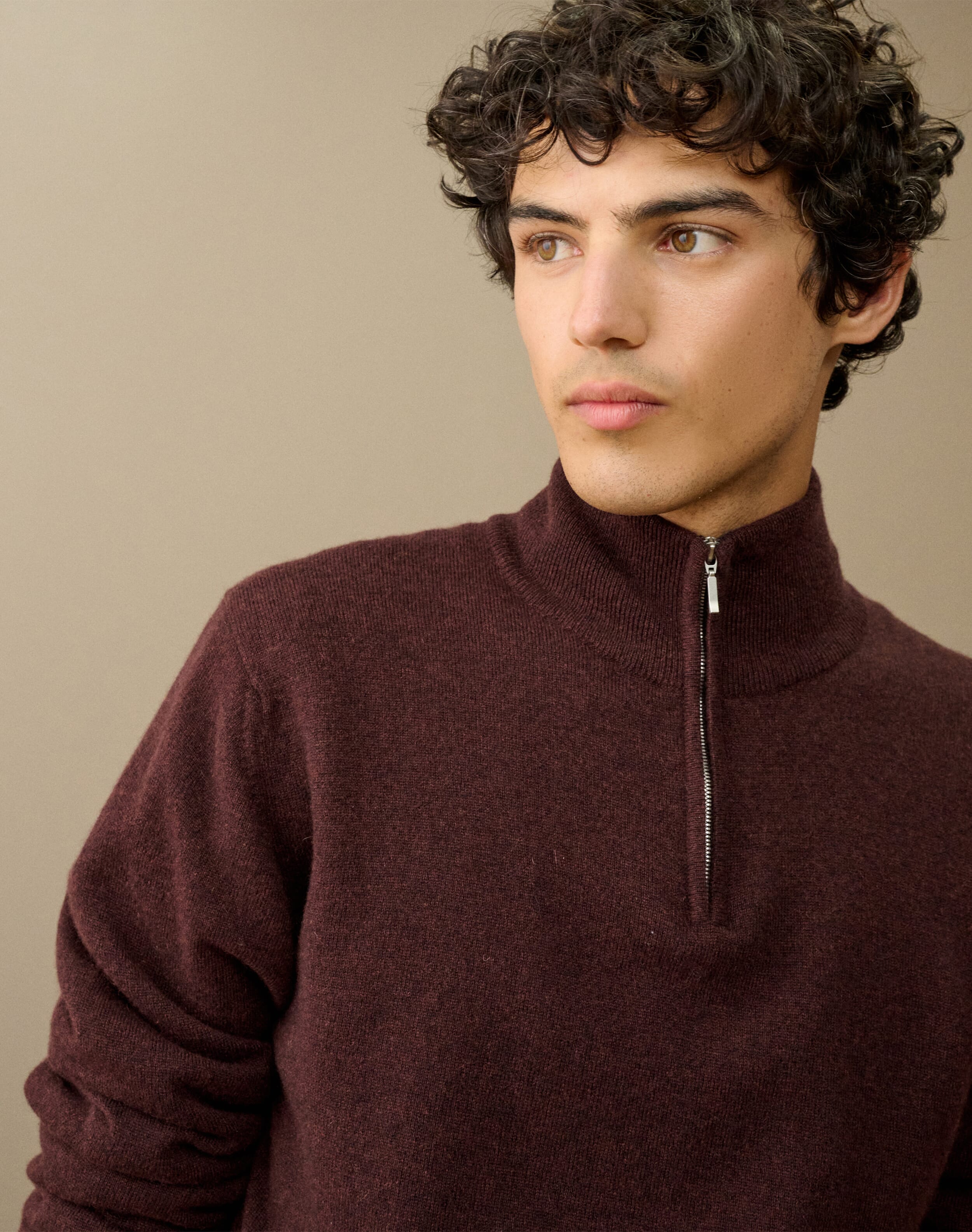 Cashmere Zip Turtle Neck Jumper