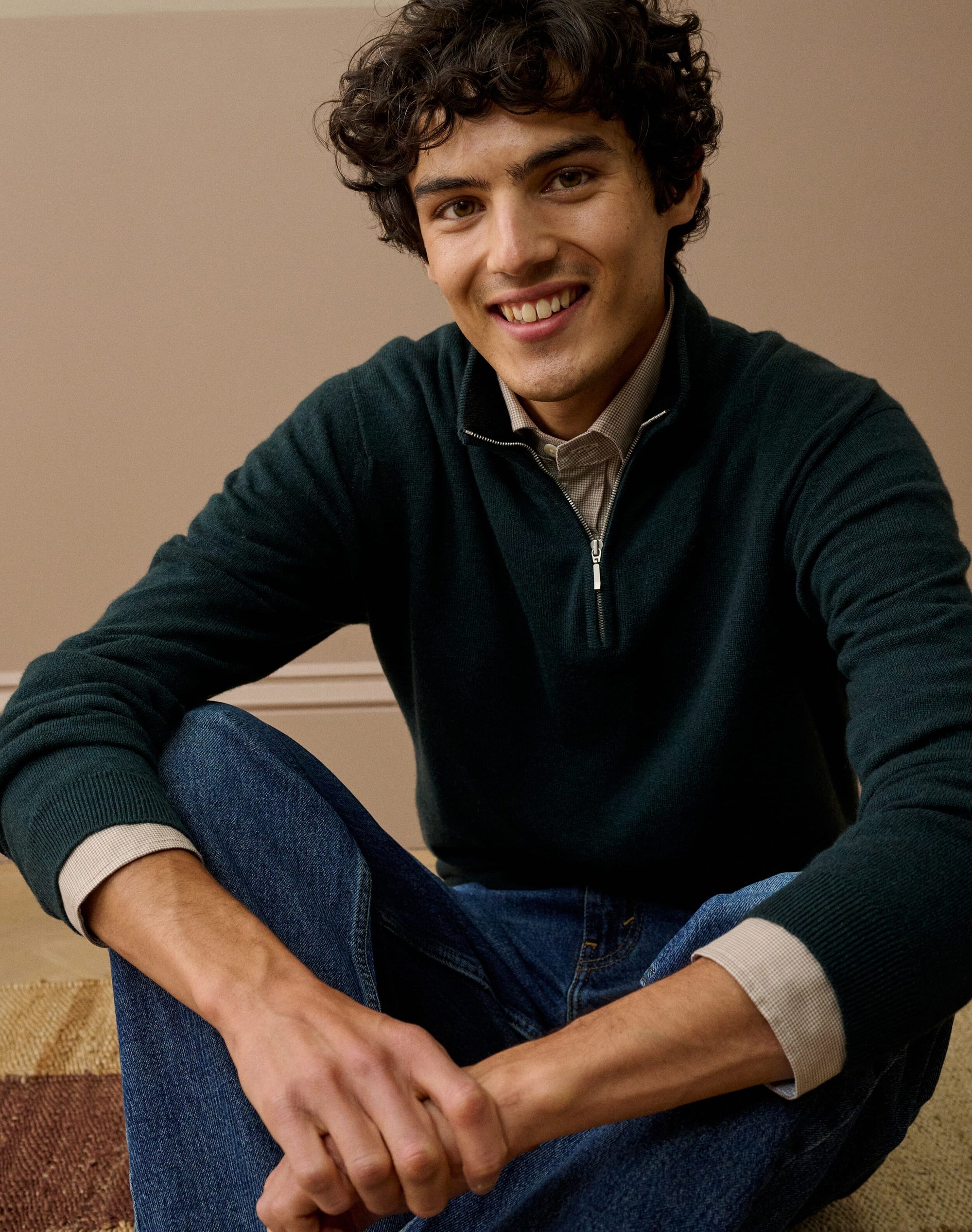 Cashmere Zip Turtle Neck Jumper
