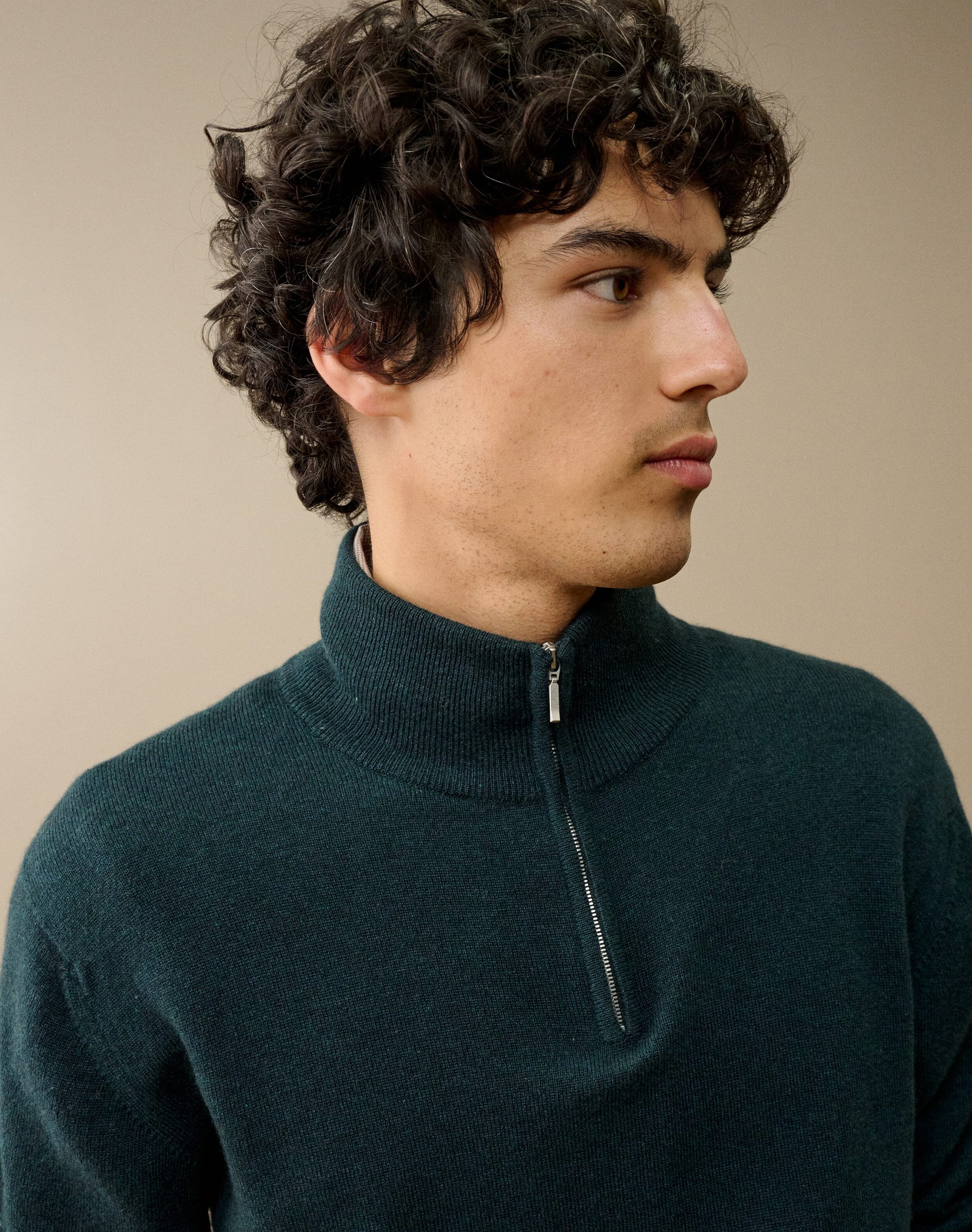 Cashmere Zip Turtle Neck Jumper