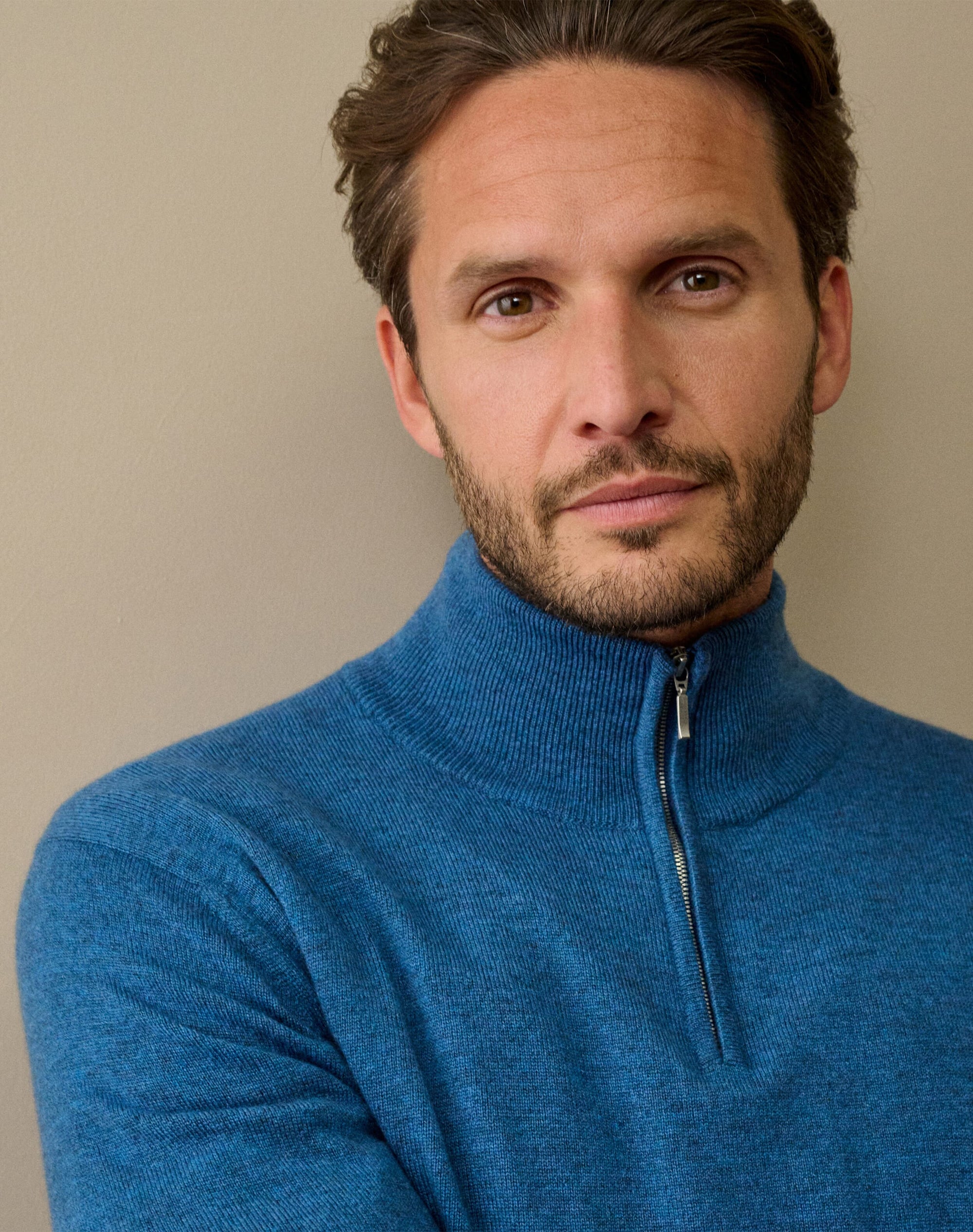 Cashmere Zip Turtle Neck Jumper