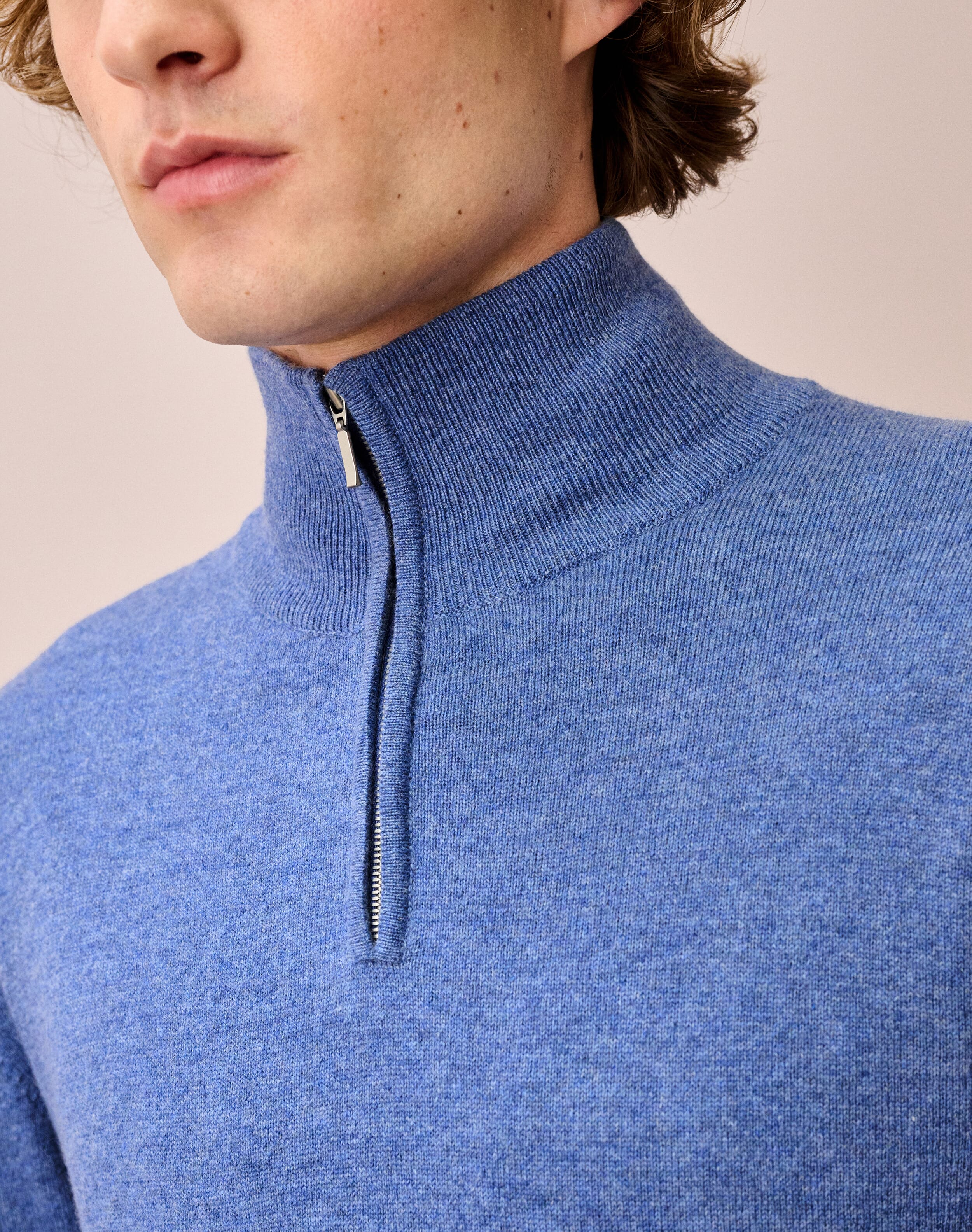 Cashmere Zip Turtle Neck Jumper