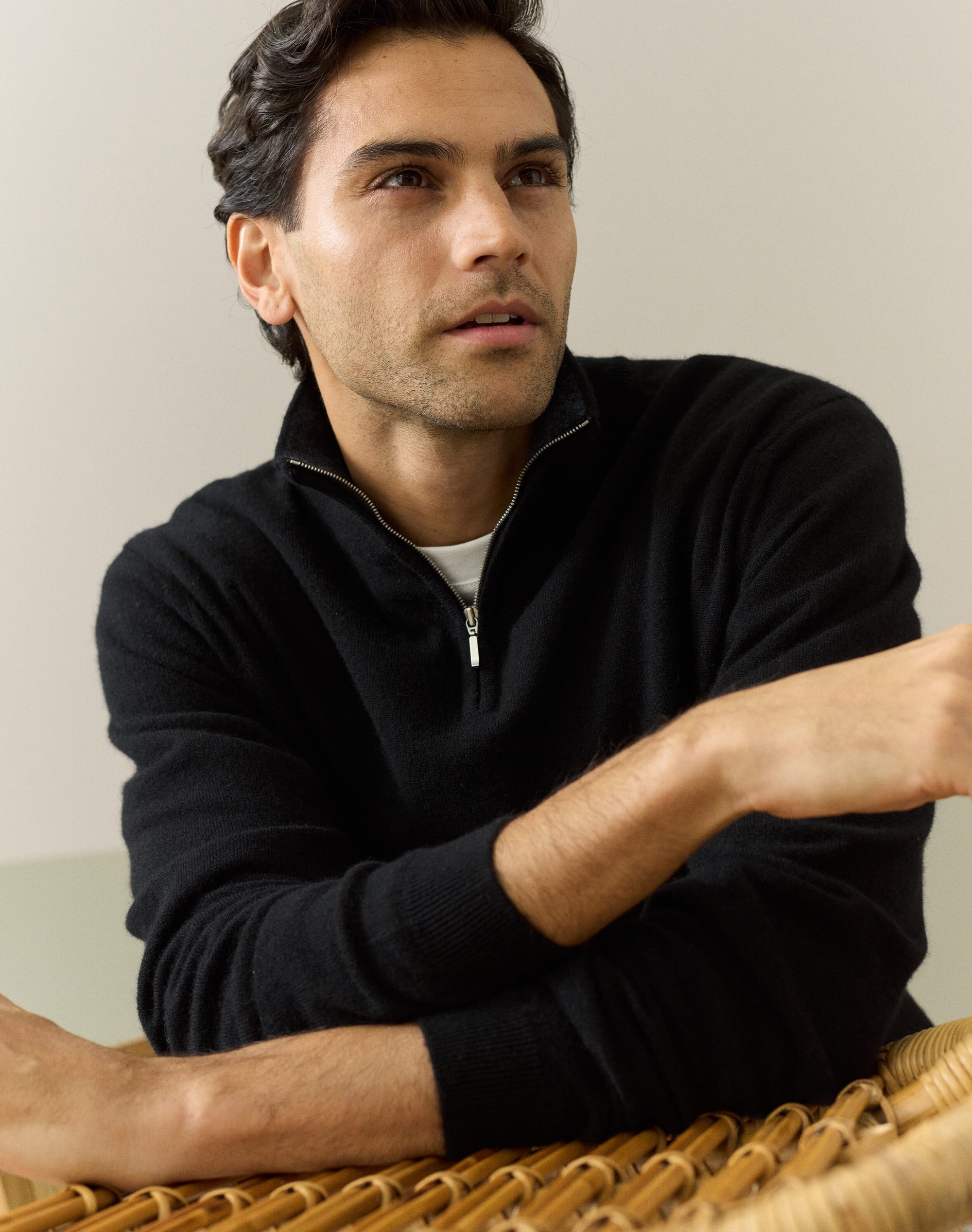 Cashmere Zip Turtle Neck Jumper
