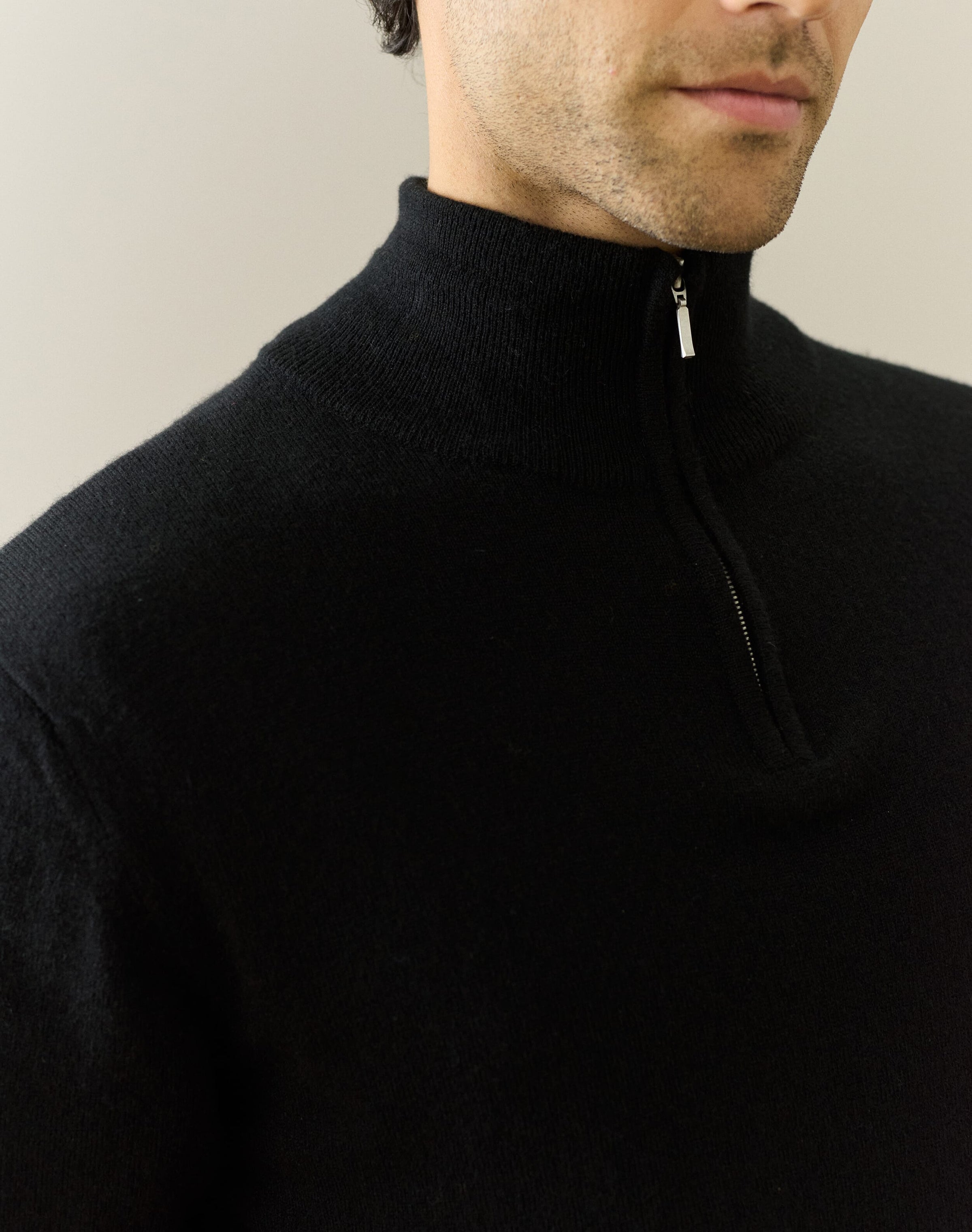 Cashmere Zip Turtle Neck Jumper