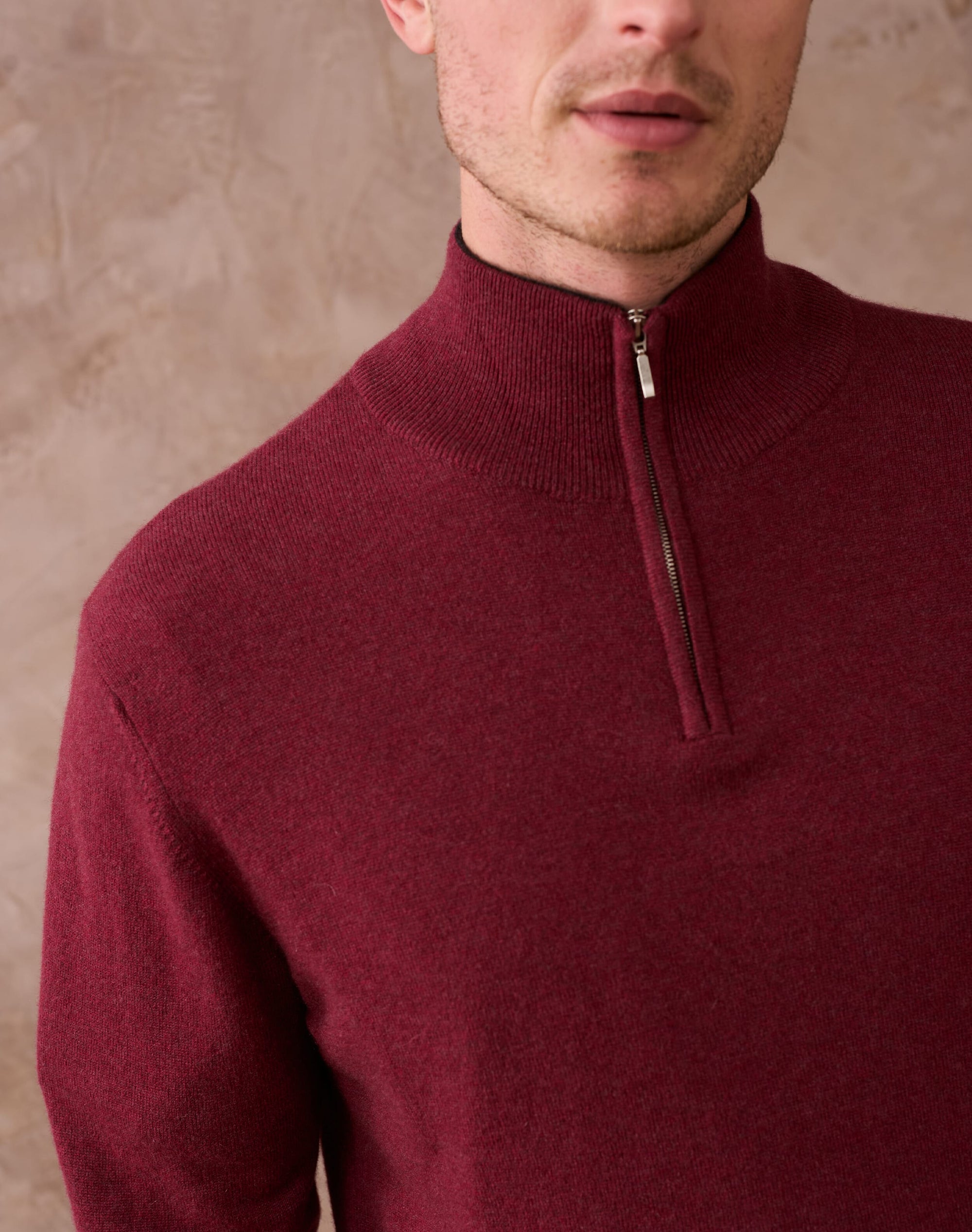 Cashmere Zip Turtle Neck Jumper