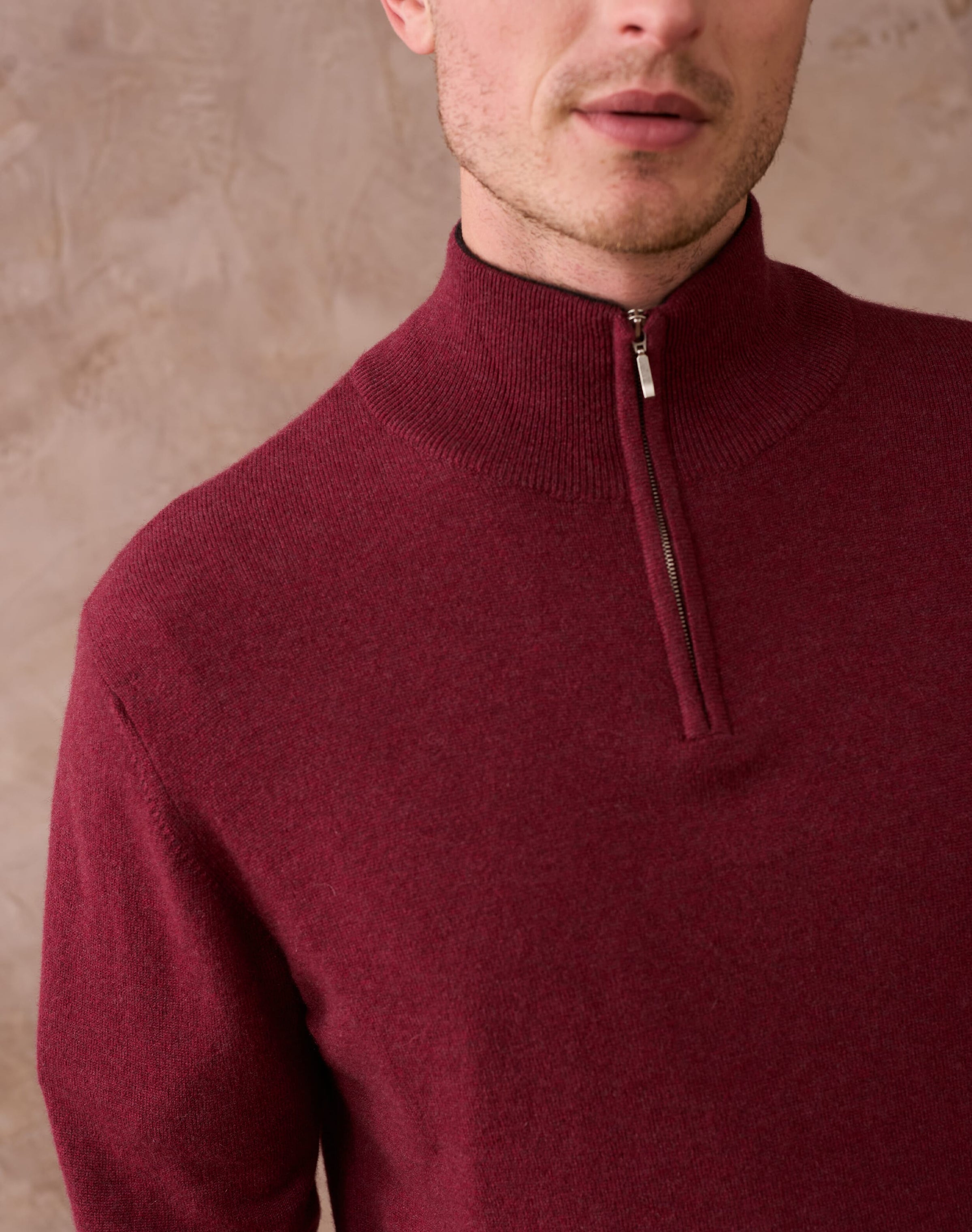 Cashmere Zip Turtle Neck Jumper