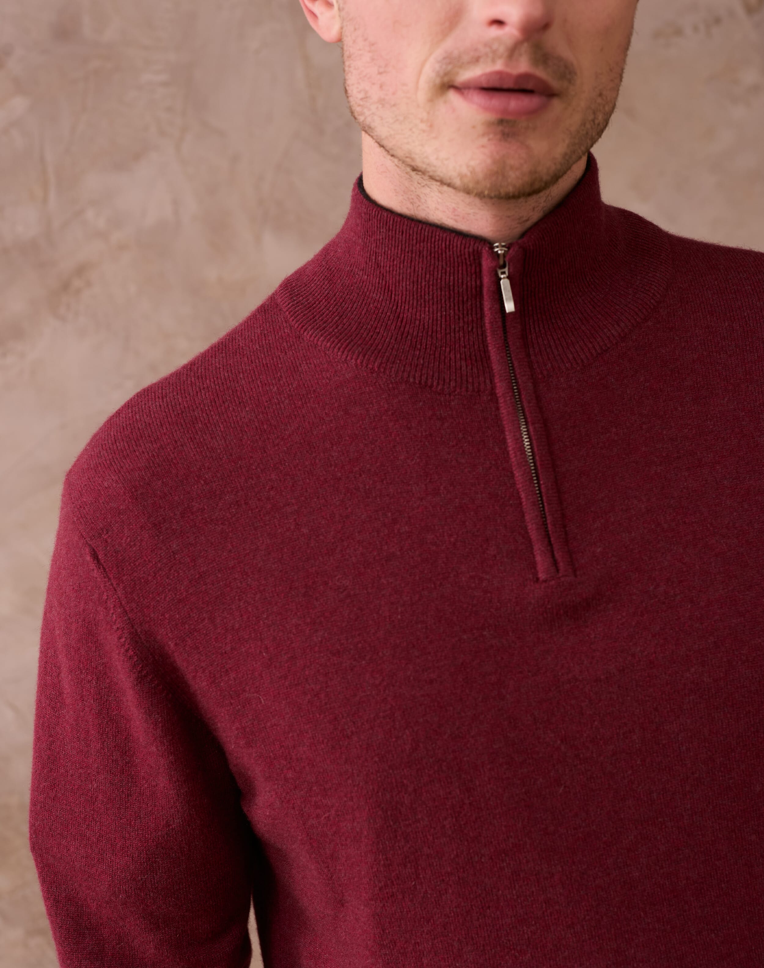 Cashmere Zip Turtle Neck Jumper