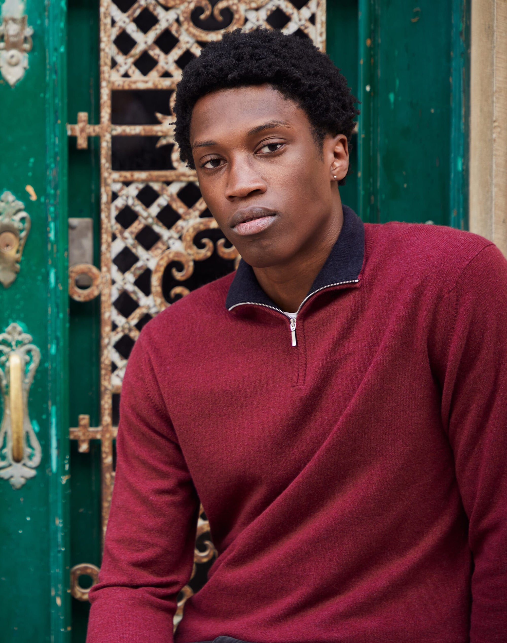 Cashmere Zip Turtle Neck Jumper