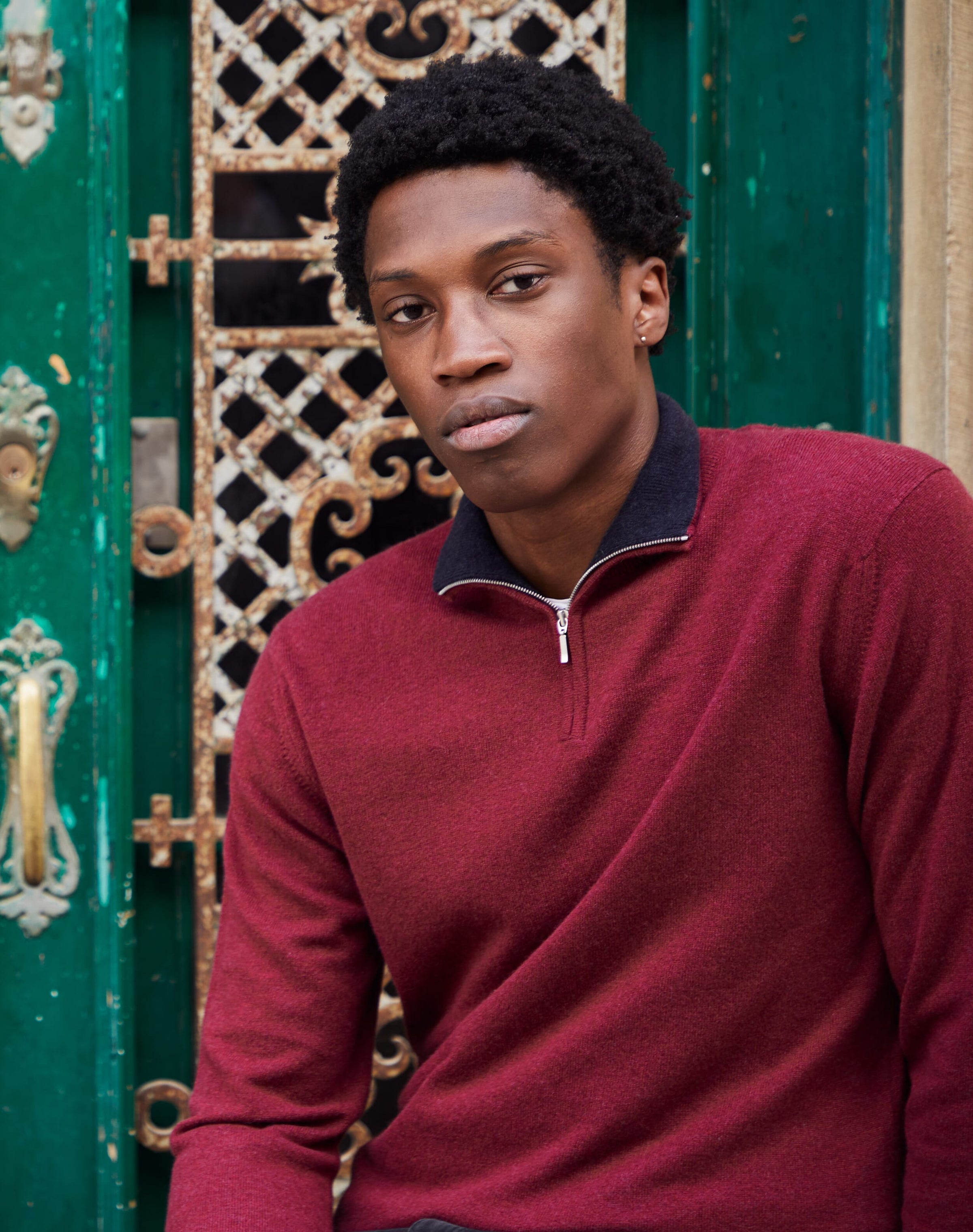 Cashmere Zip Turtle Neck Jumper