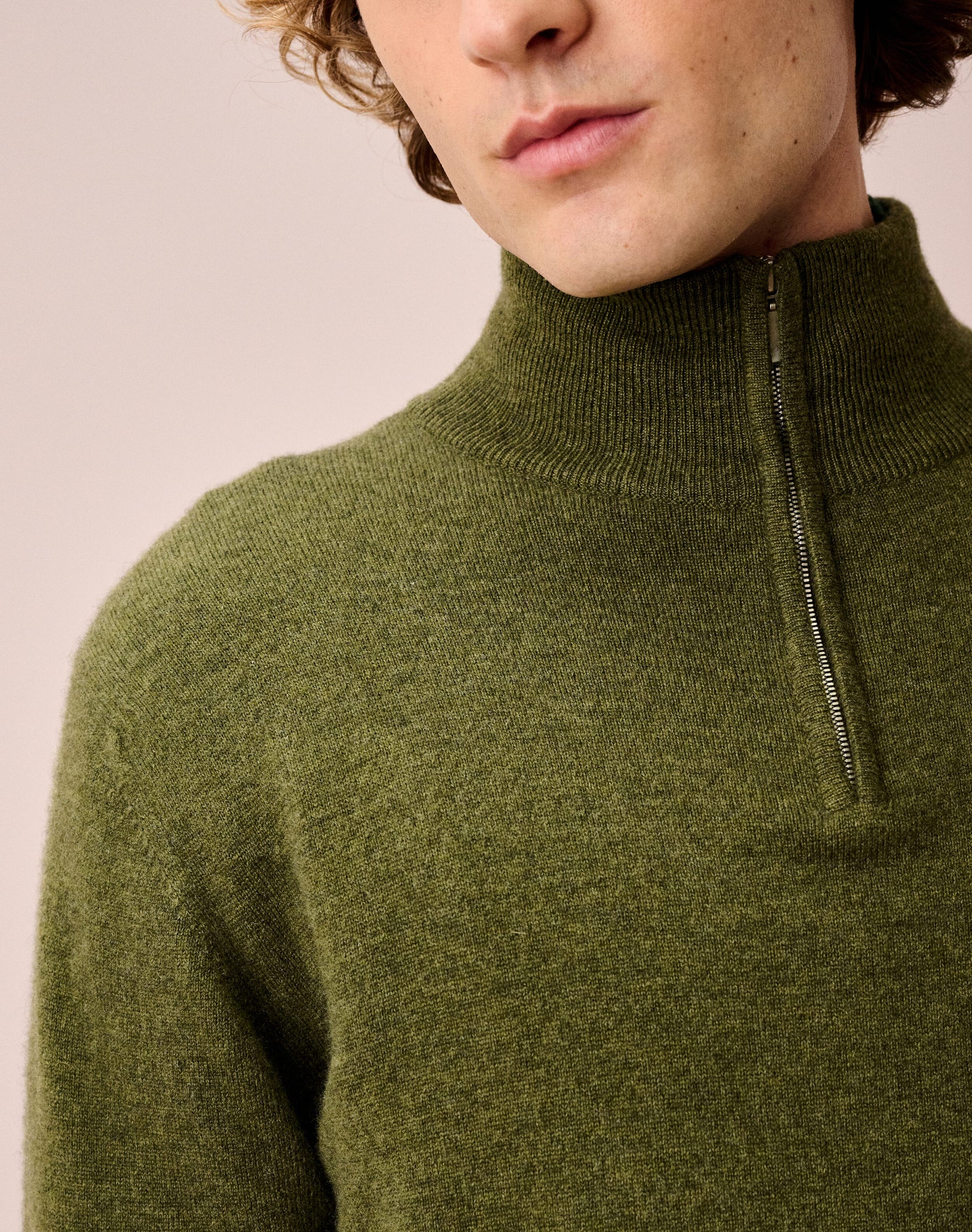 Cashmere Zip Turtle Neck Jumper