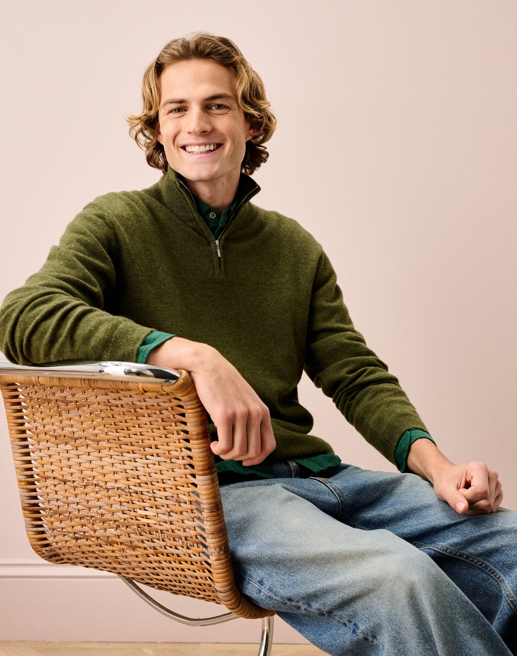 Cashmere Zip Turtle Neck Jumper
