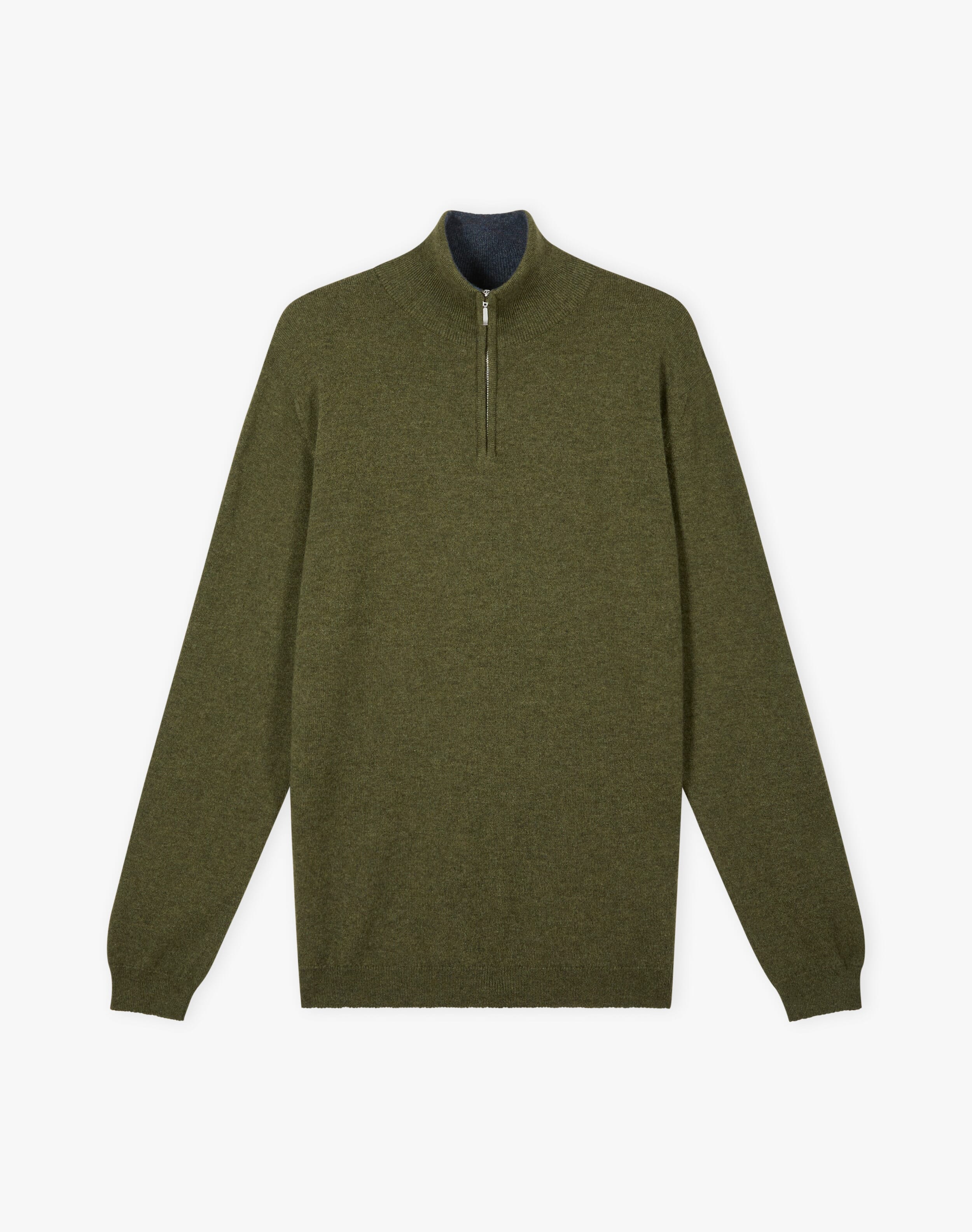 Cashmere Zip Turtle Neck Jumper