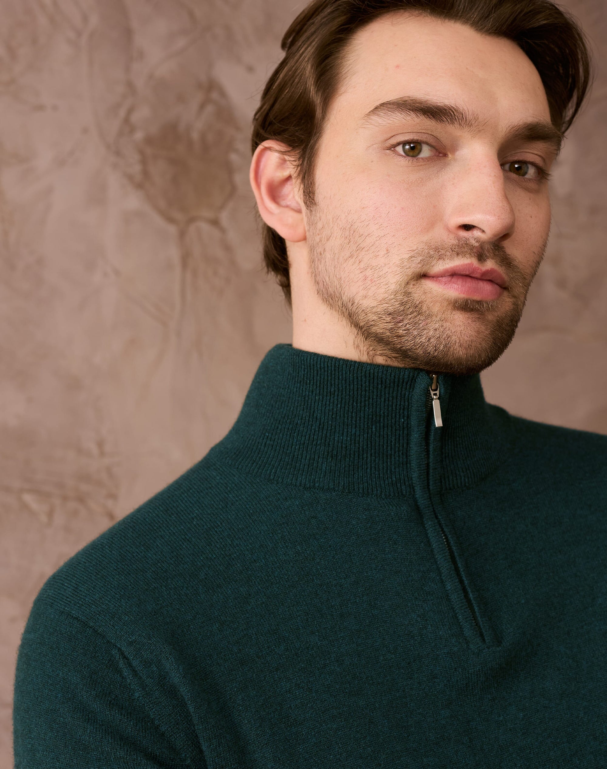 Cashmere Zip Turtle Neck Jumper