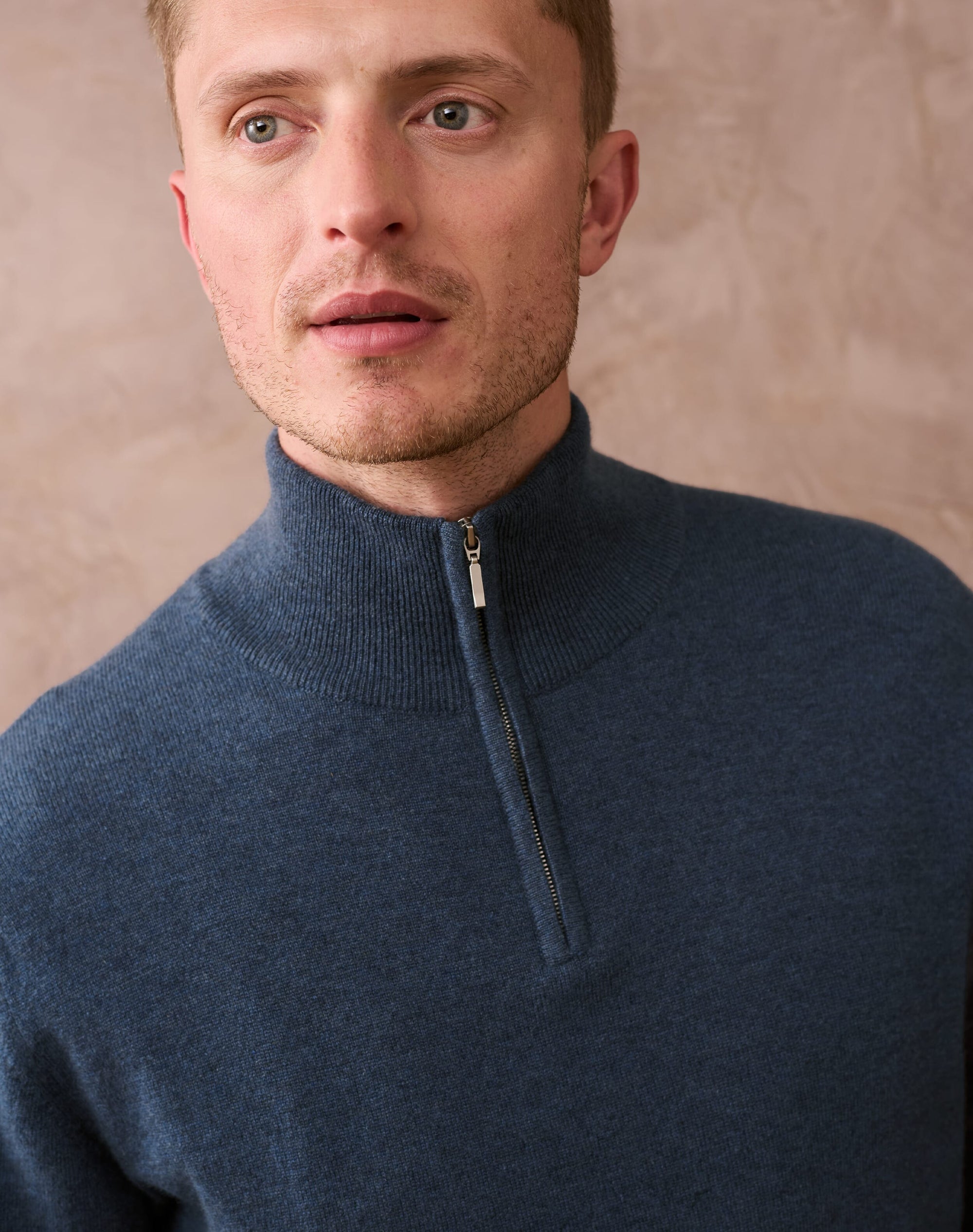 Cashmere Zip Turtle Neck Jumper