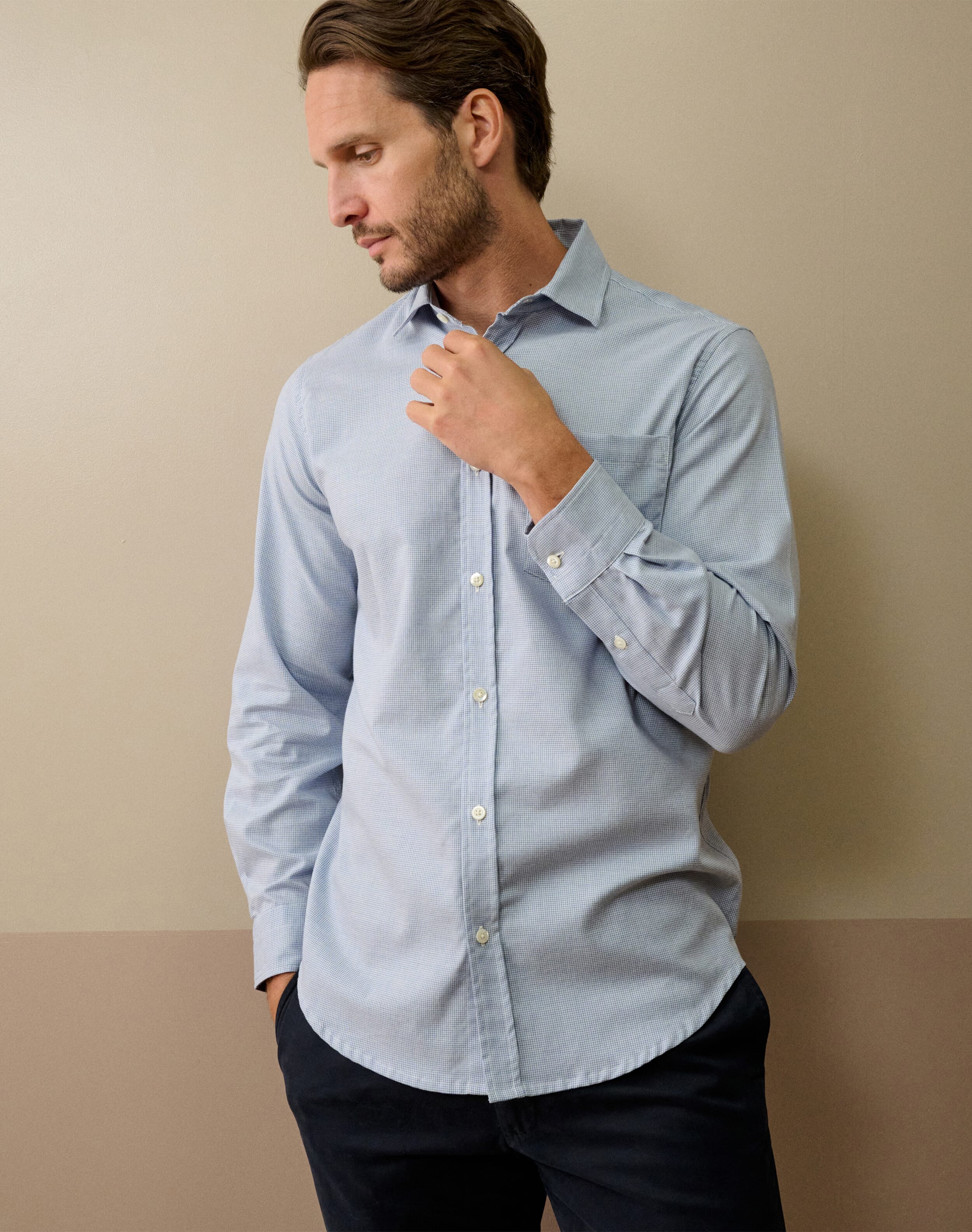 Mini Houndstooth Cotton Shirt