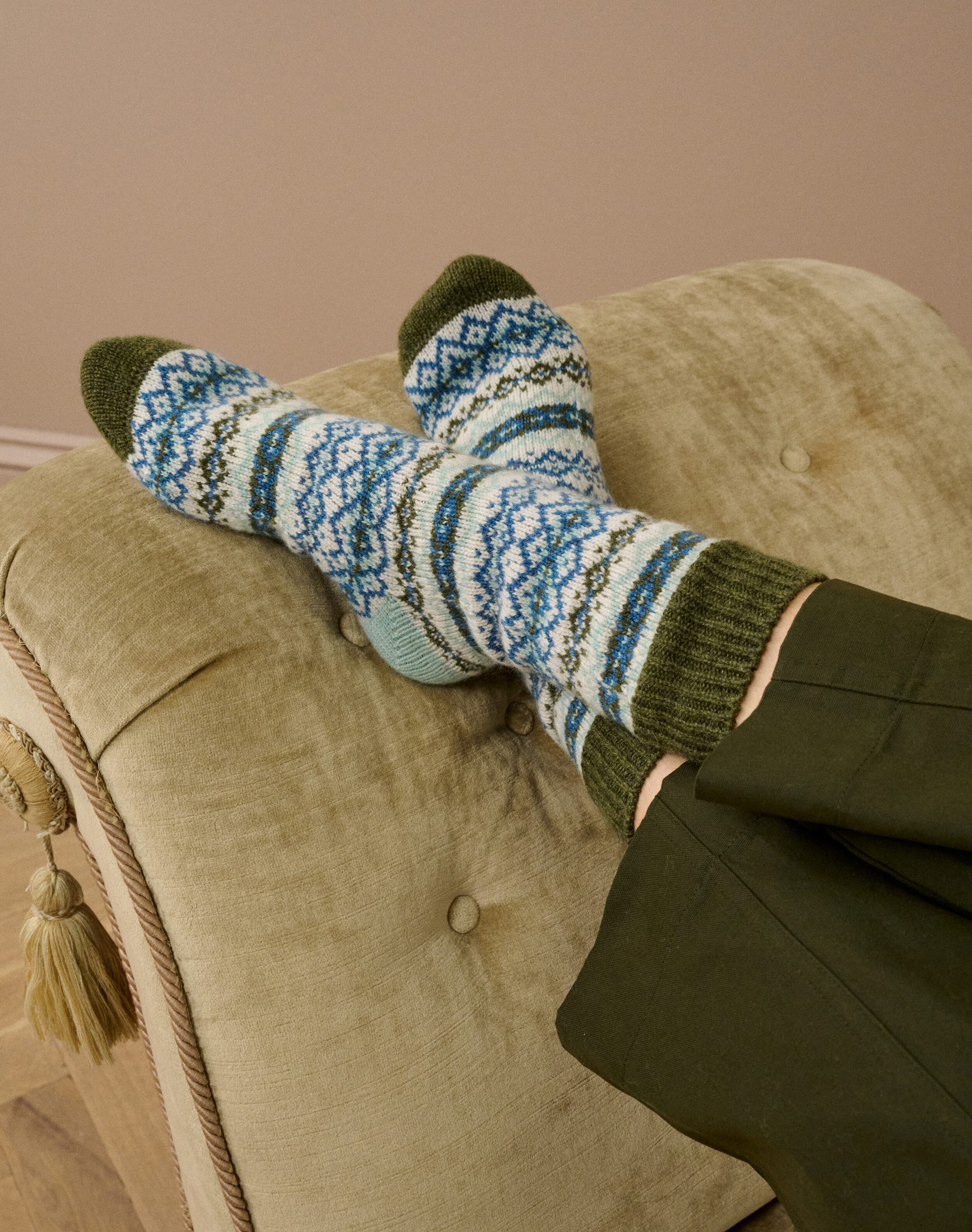 Women's Cashmere Fair Isle Socks