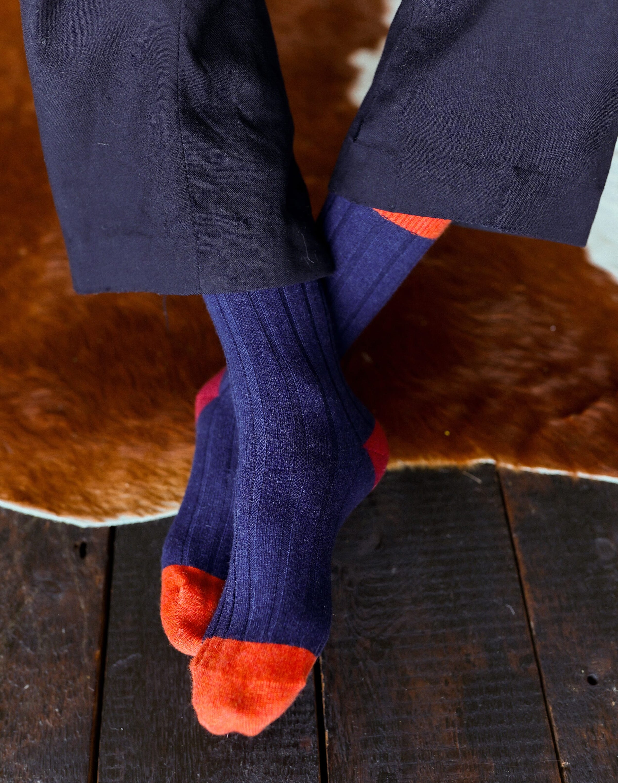 Men's Cashmere Patch Socks