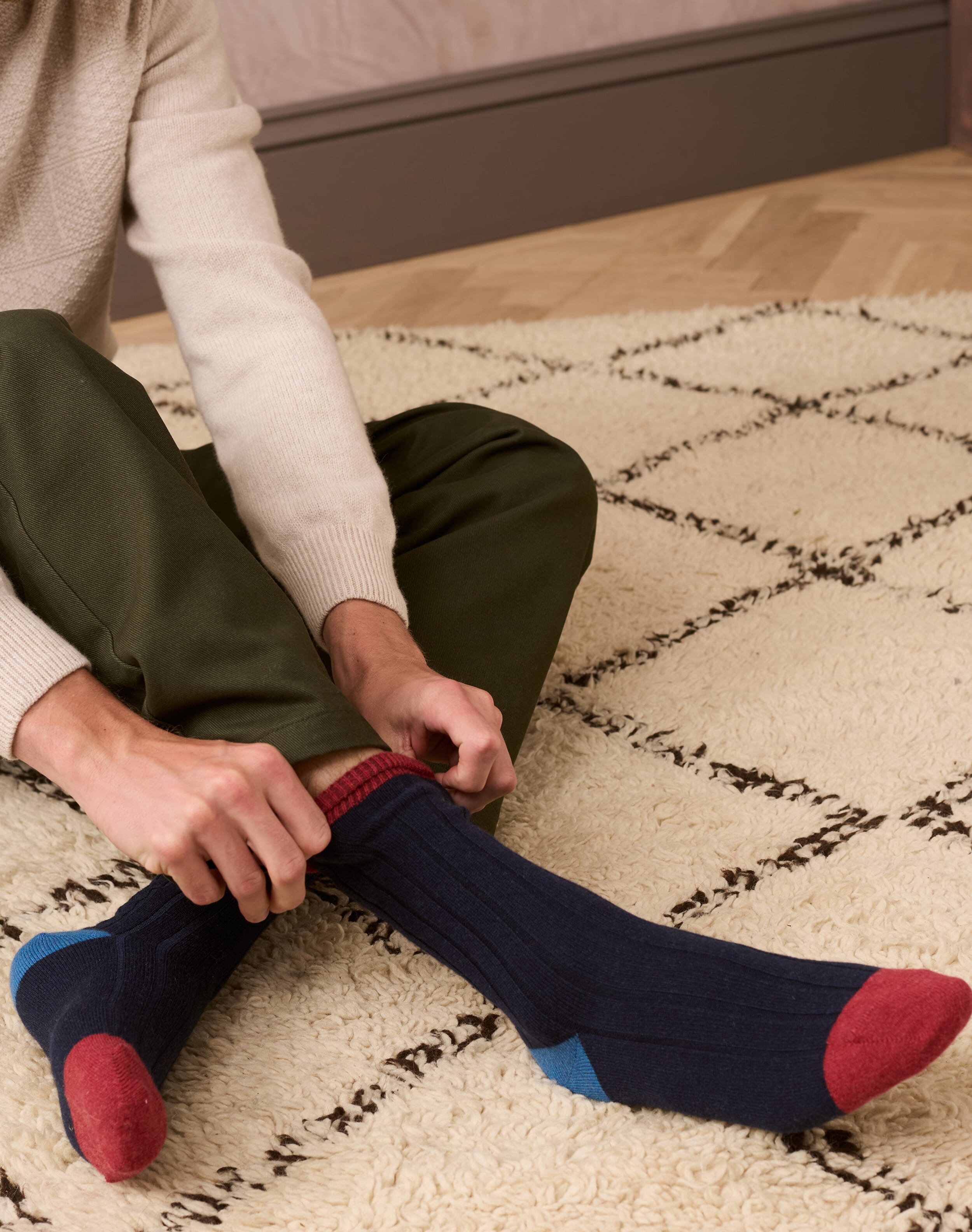 Men's Cashmere Patch Socks