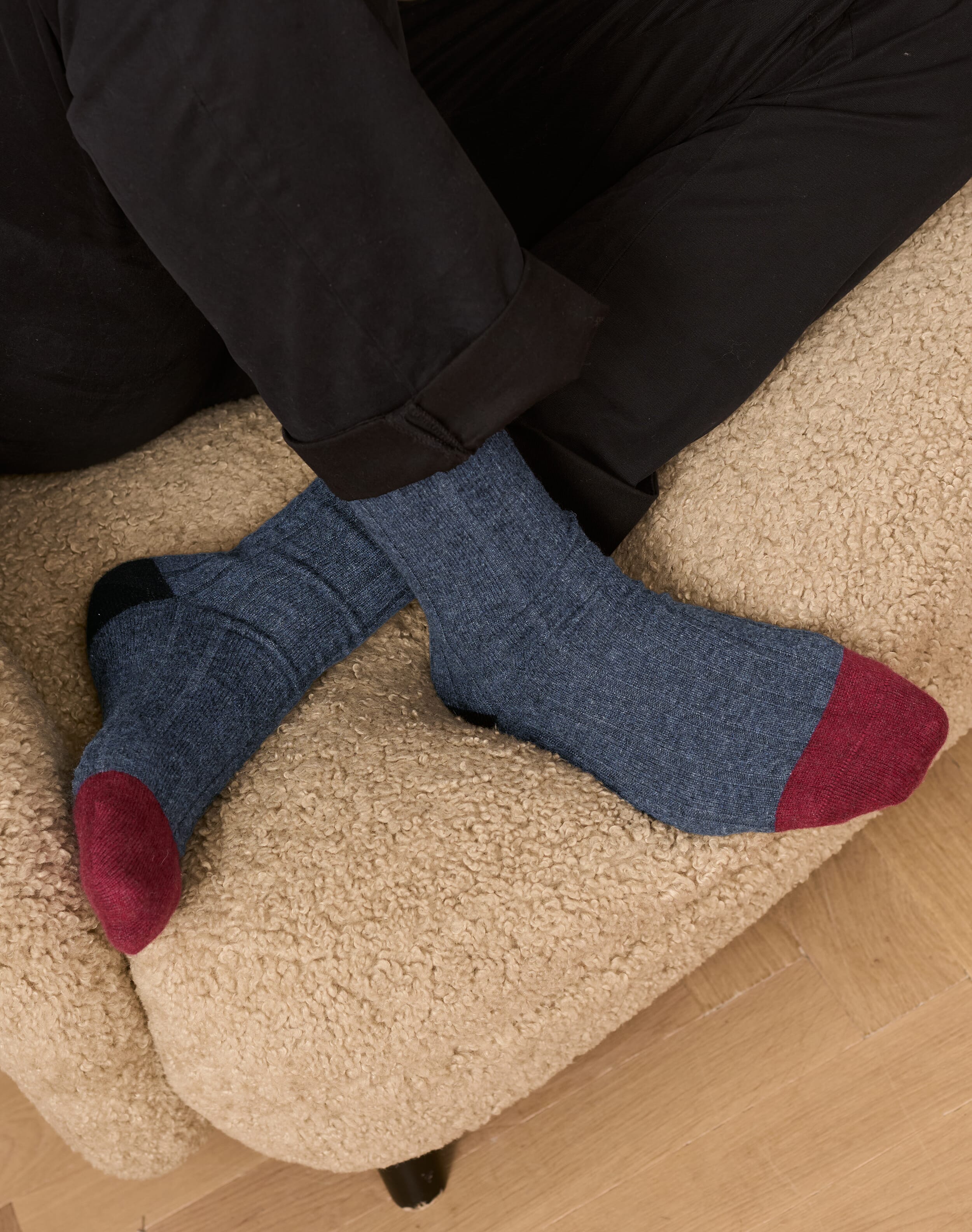 Men's Cashmere Patch Socks