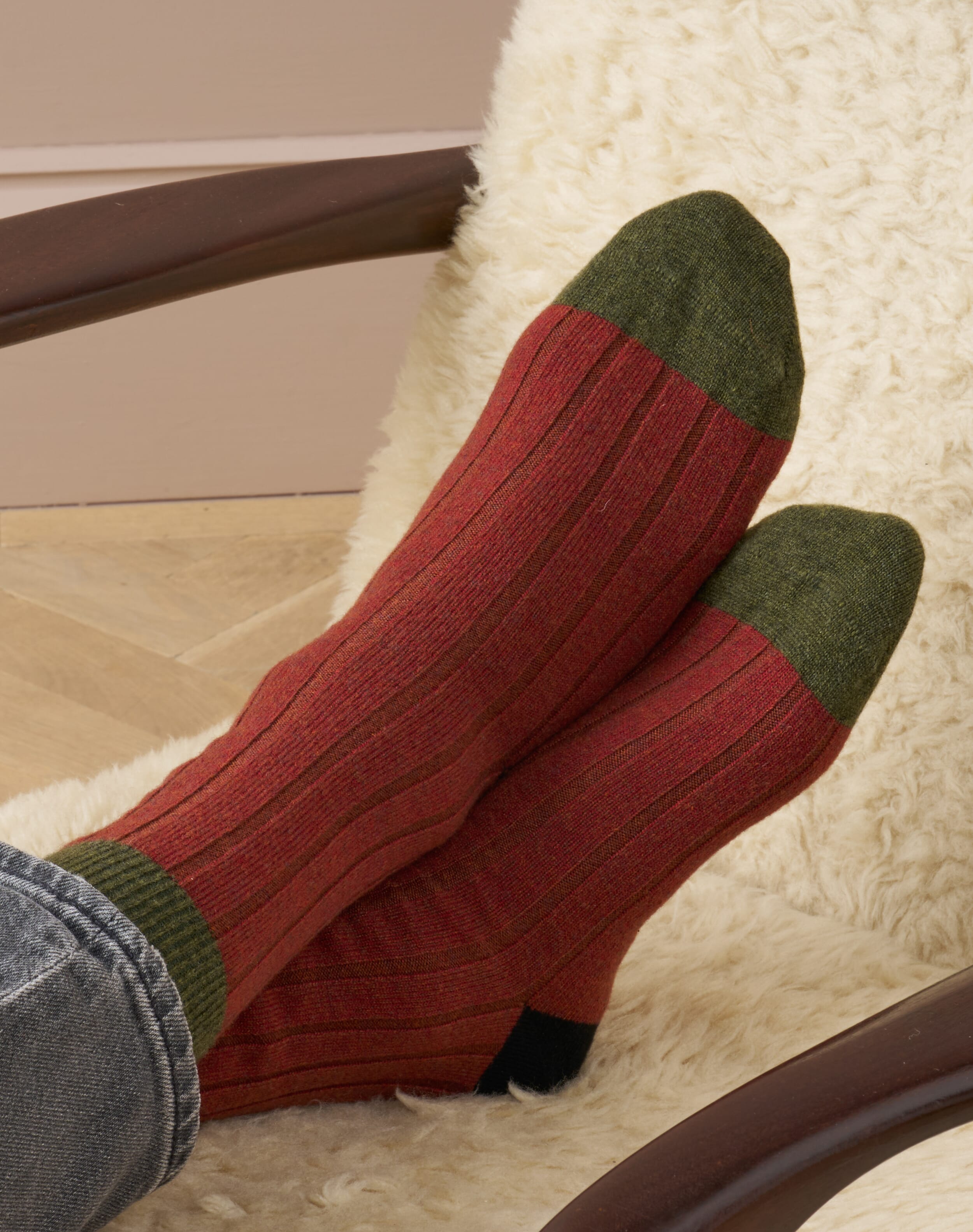 Men's Cashmere Patch Socks