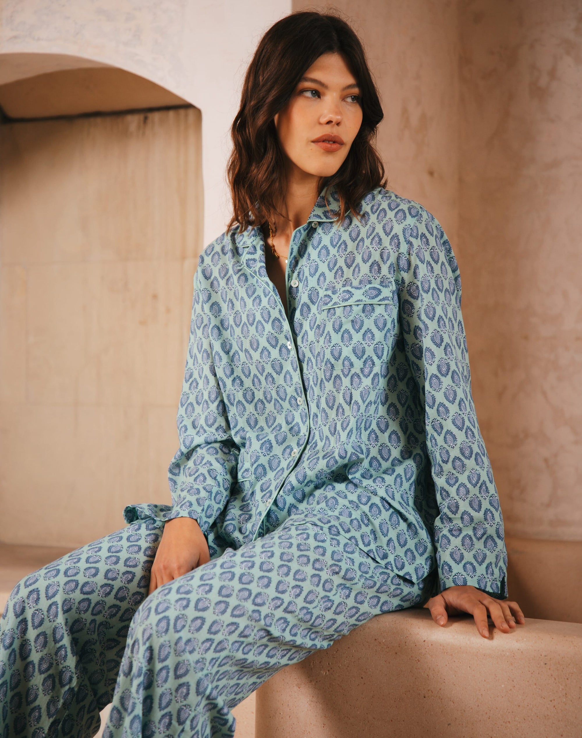Organic Cotton Block Print Pyjamas
